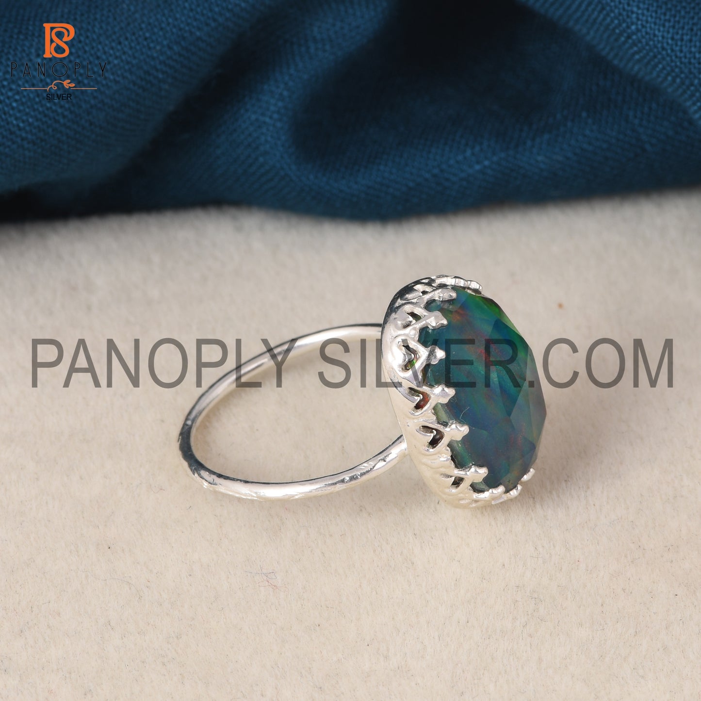 Aurora Opal Red Green Wedding Ring Gift For Bridal