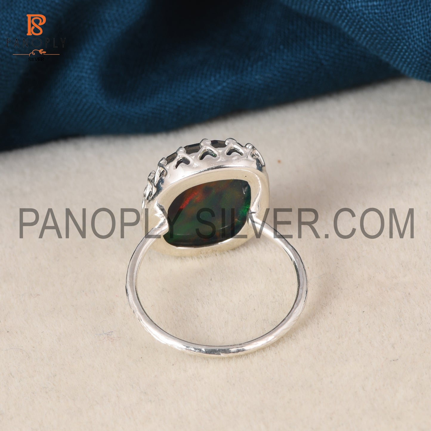 Aurora Opal Red Green Wedding Ring Gift For Bridal