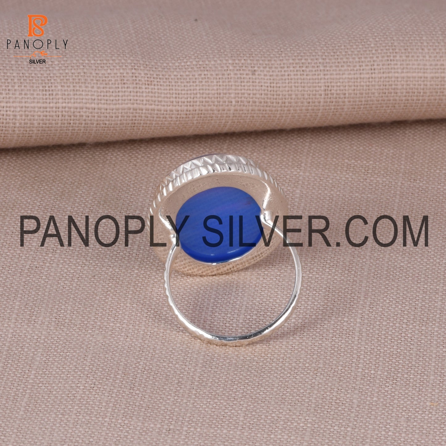 Oval Aurora Opal Blue Doublet 925 Women Rings
