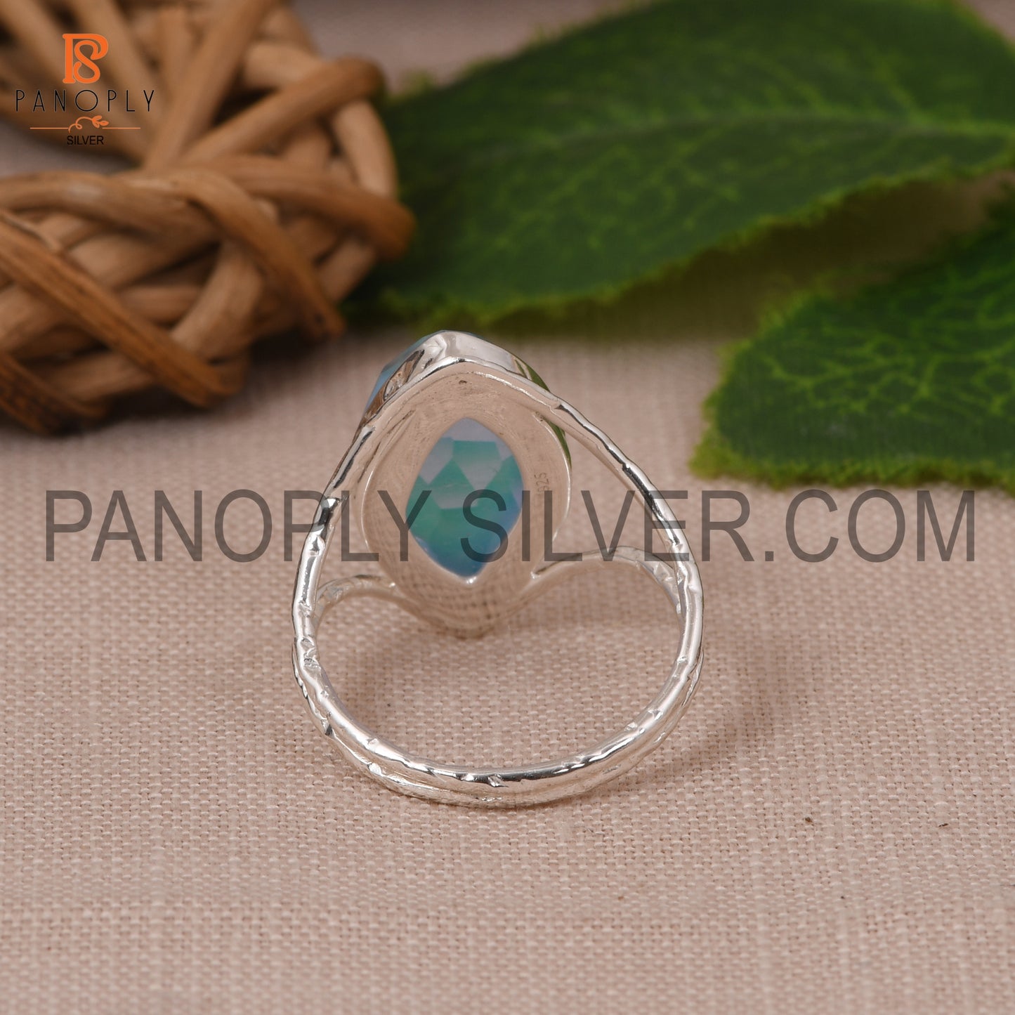 Split Band Aurora Opal Sky Doublet 925 Silver Fancy Ring