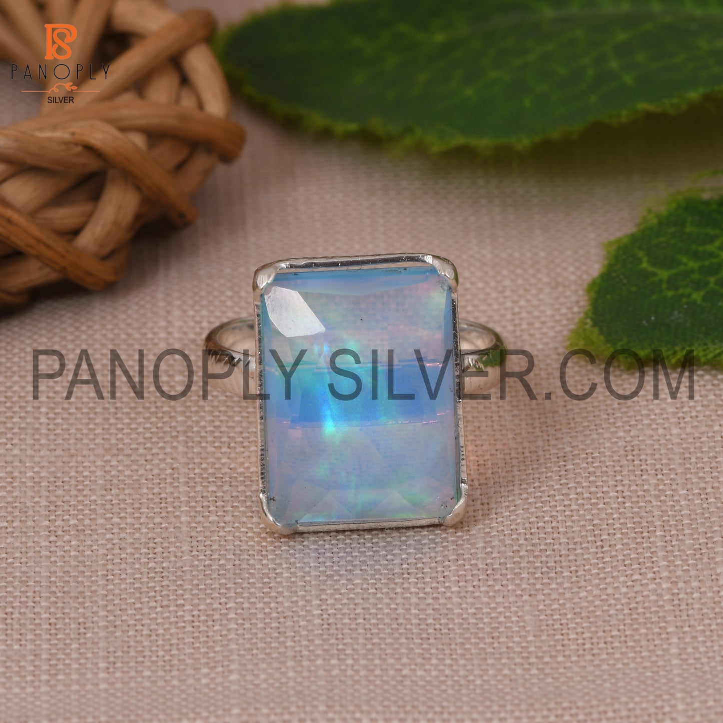Beautiful Shining Stone Baguette Shape 925 Silver Ring Gift for Mom
