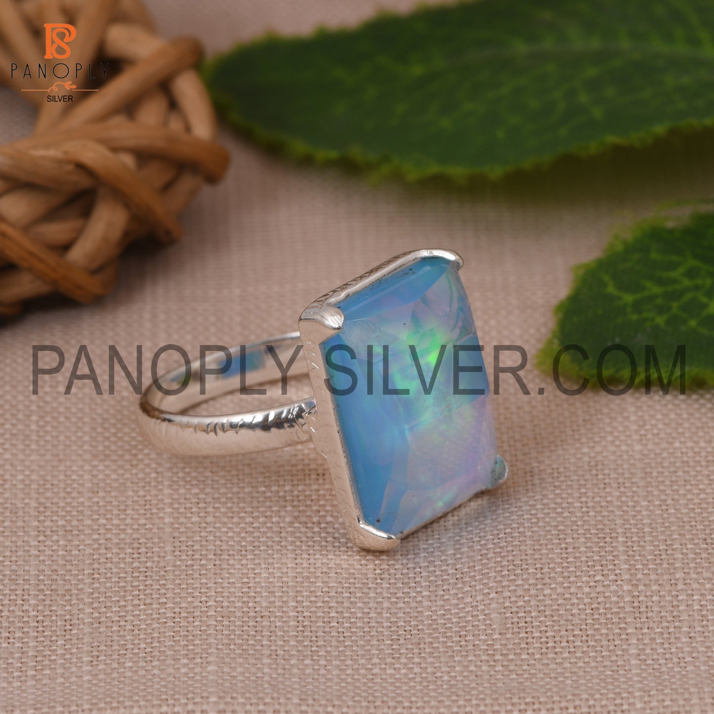 Beautiful Shining Stone Baguette Shape 925 Silver Ring Gift for Mom