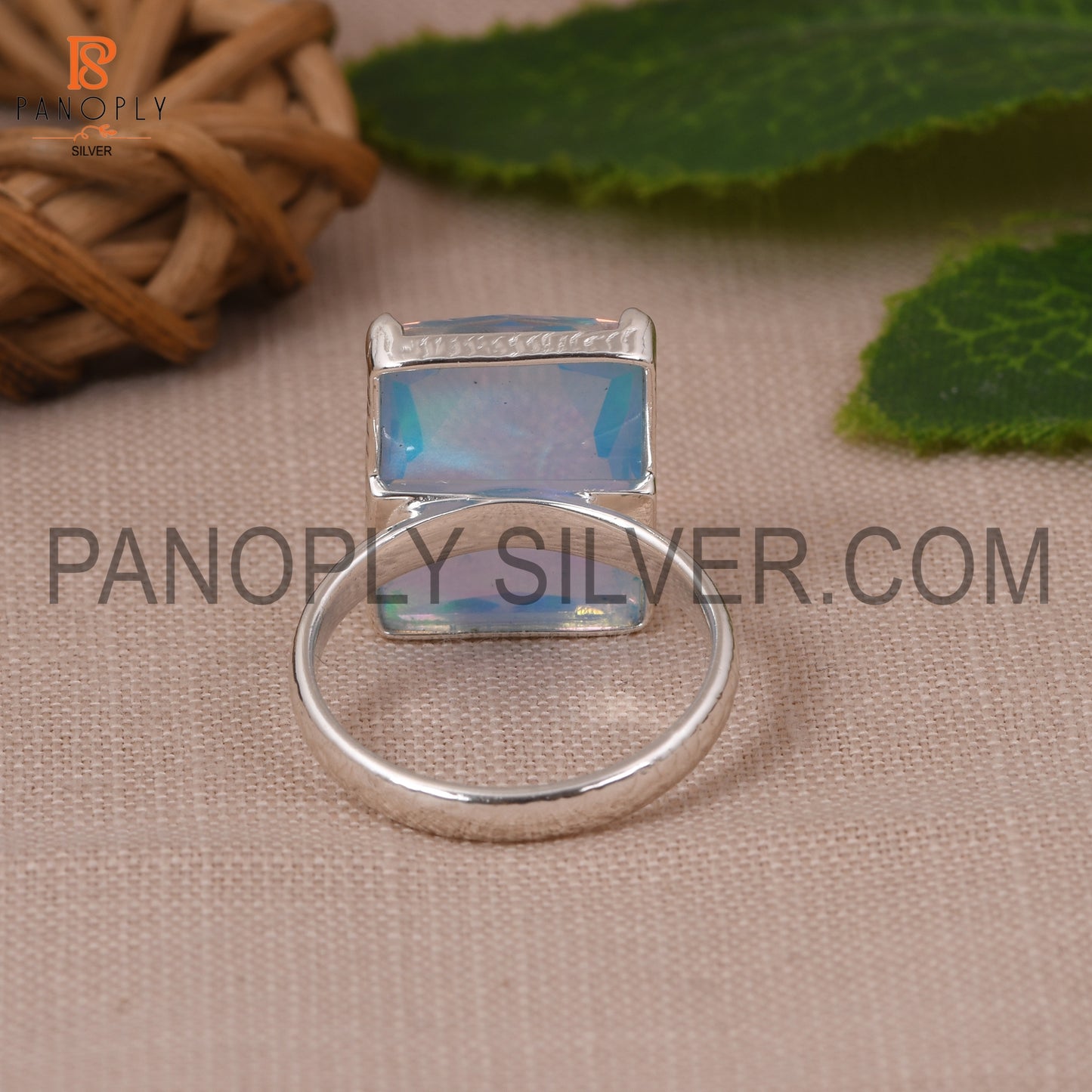 Beautiful Shining Stone Baguette Shape 925 Silver Ring Gift for Mom