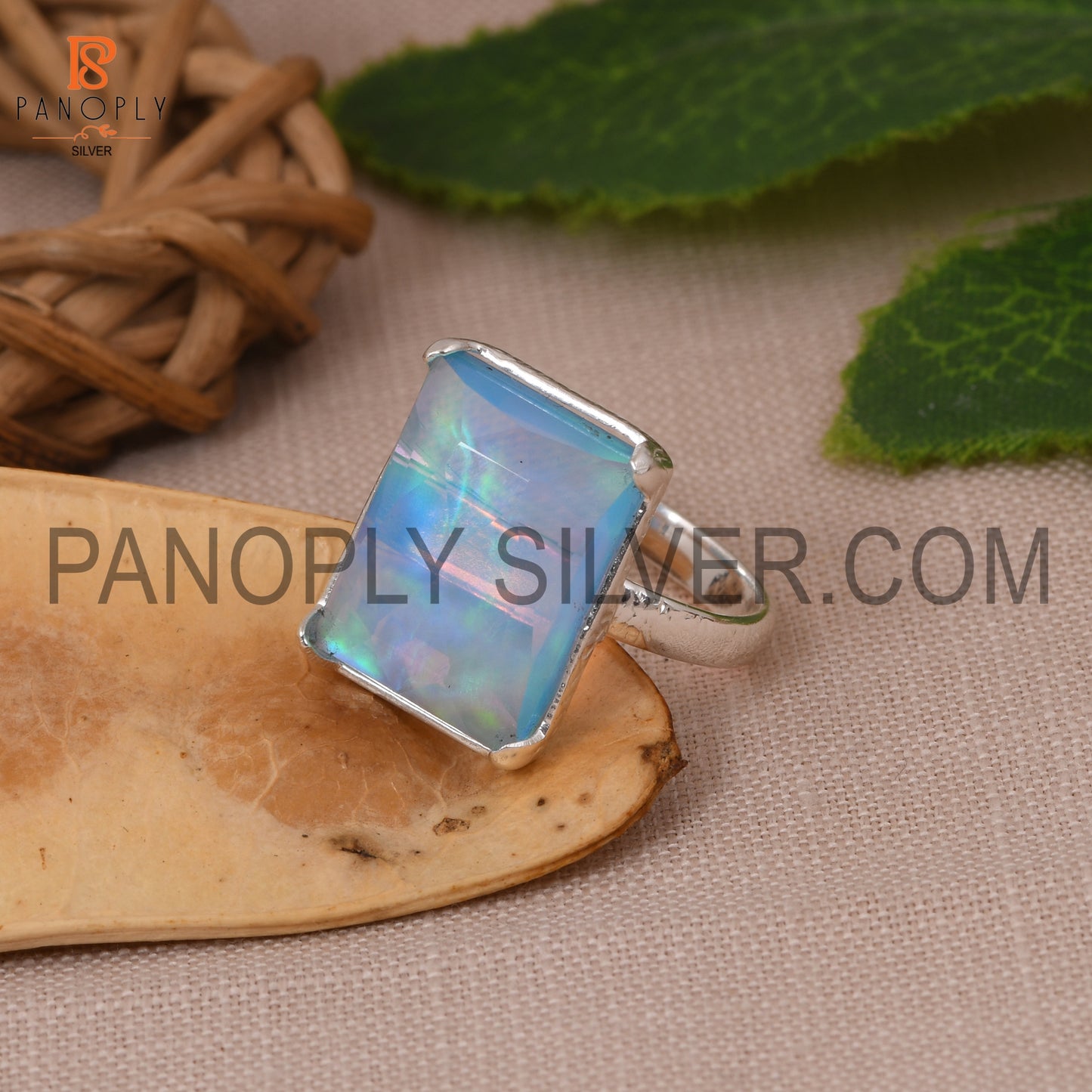 Beautiful Shining Stone Baguette Shape 925 Silver Ring Gift for Mom