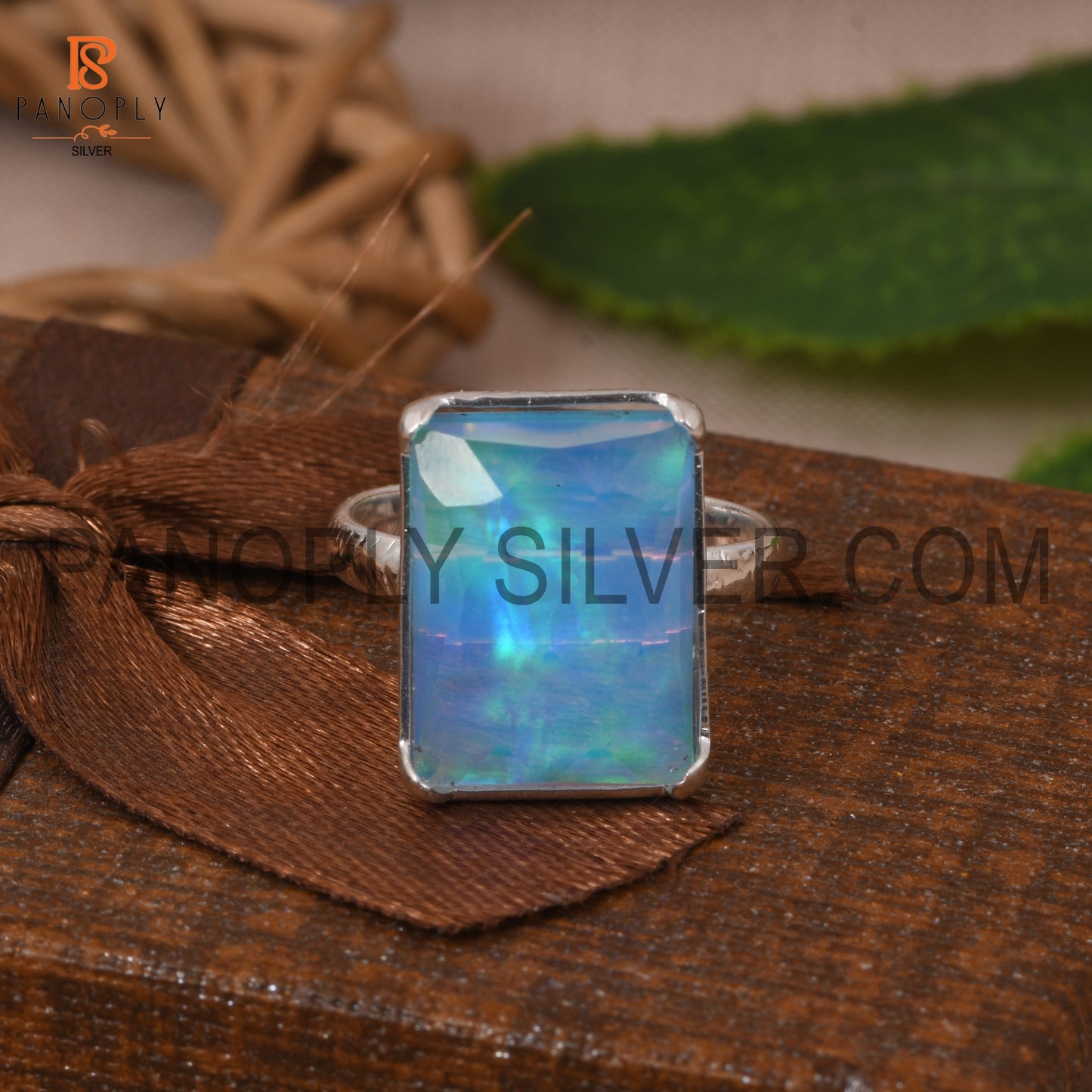Beautiful Shining Stone Baguette Shape 925 Silver Ring Gift for Mom