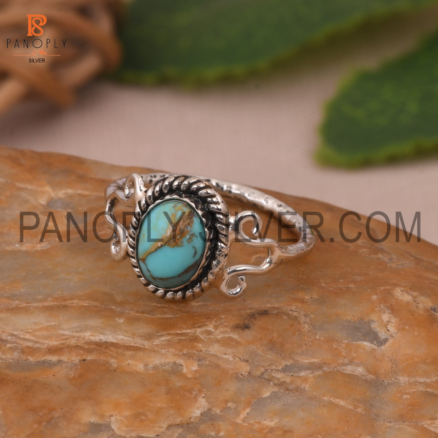 Kingman Turquoise 925 Silver Engagement Ring