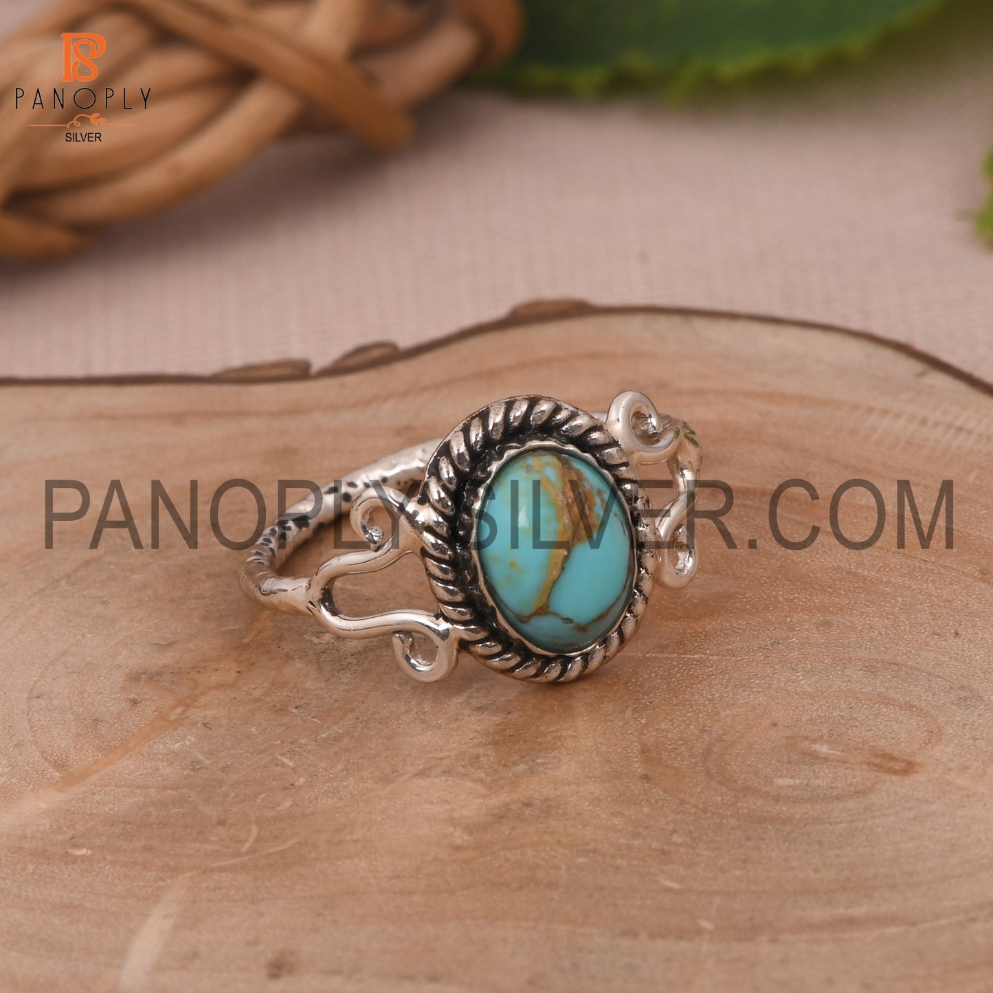 Kingman Turquoise 925 Silver Engagement Ring