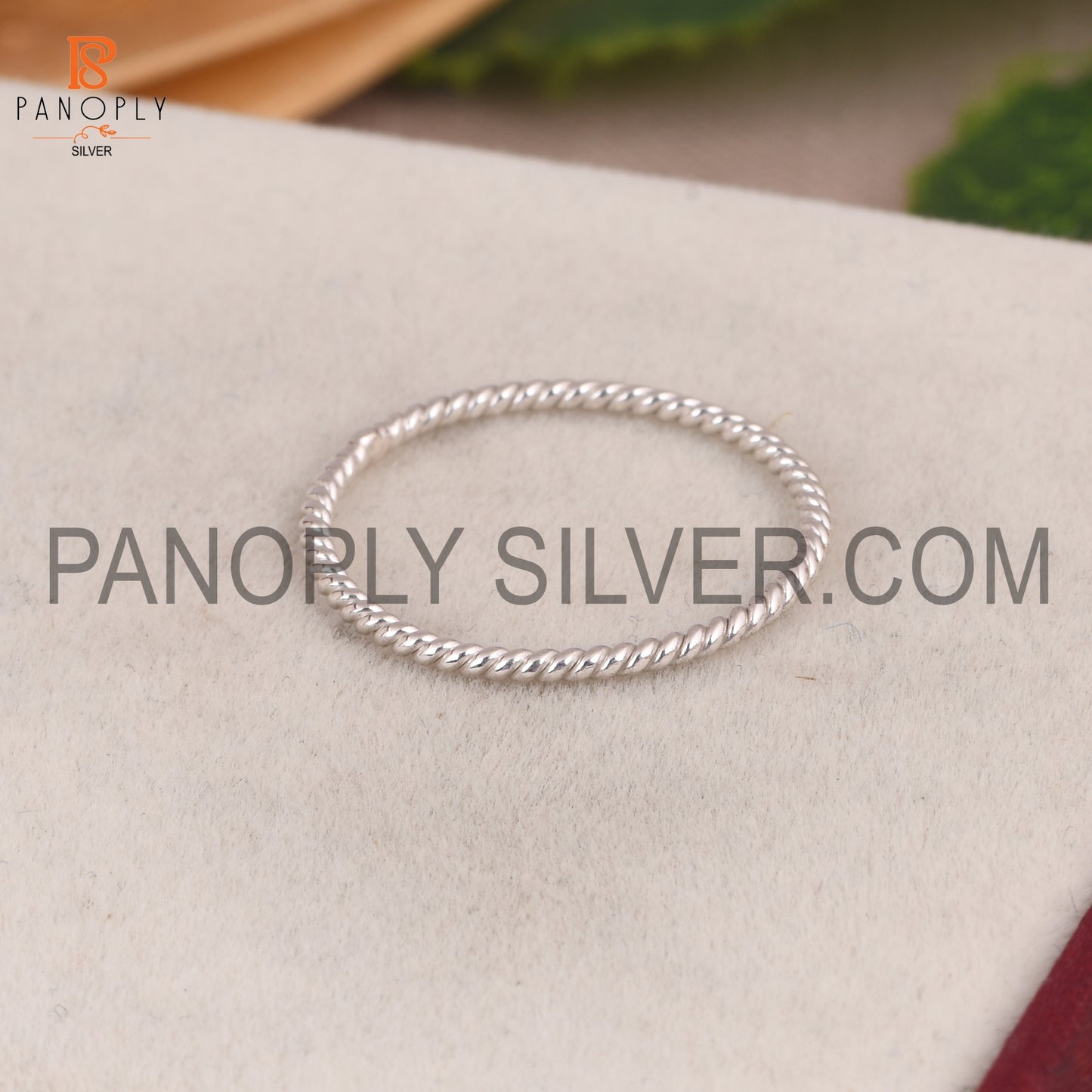 Rope Band 925 Silver Ring Gift for Wife