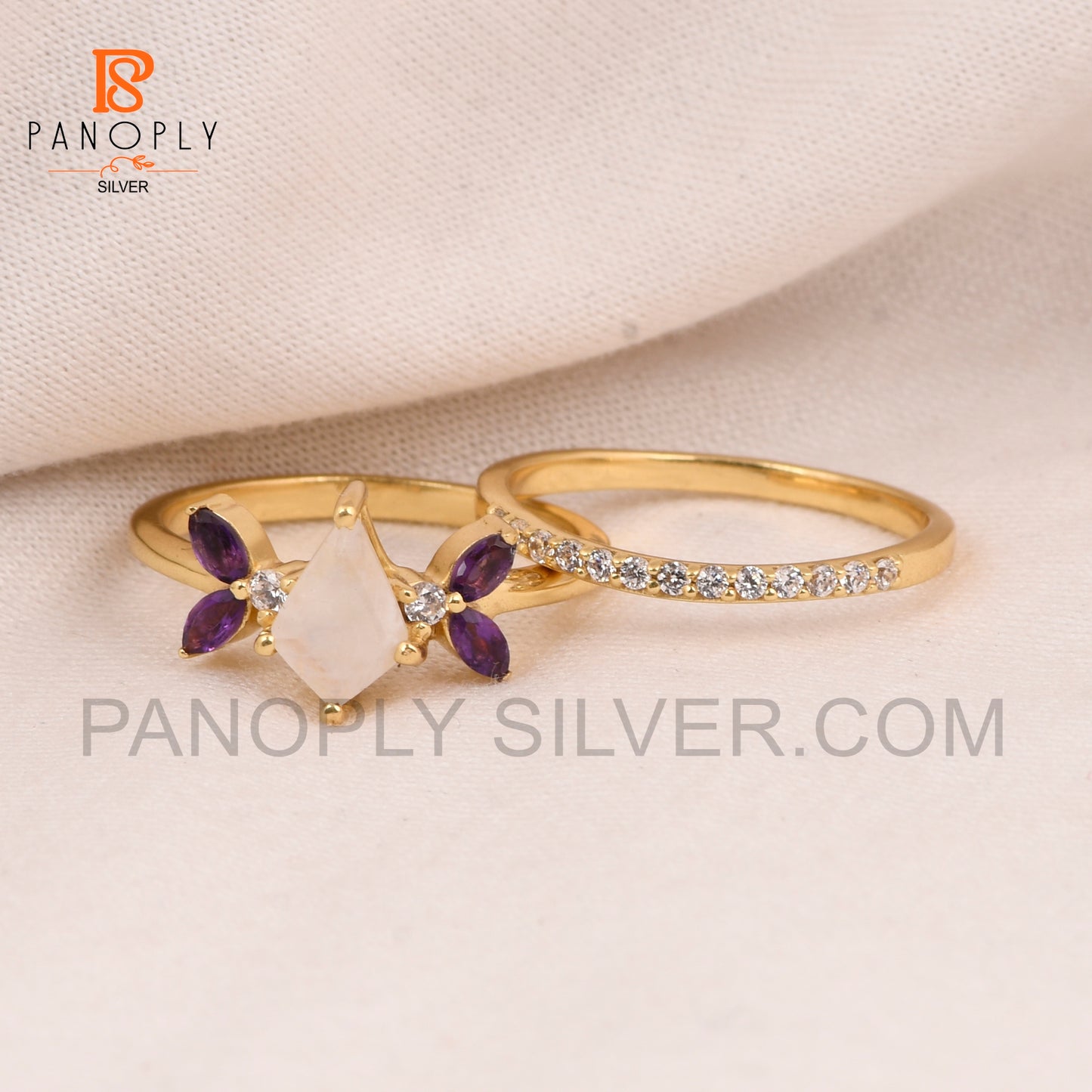 Marquise 925 Silver 18k Gold Engagement Rings