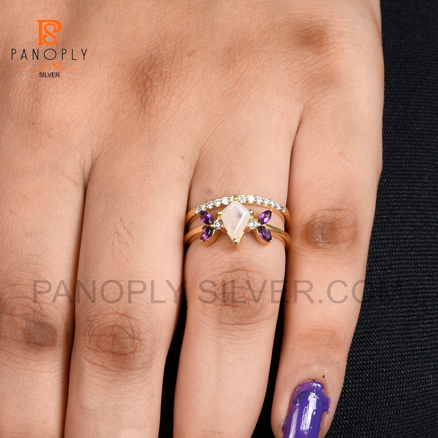 Marquise 925 Silver 18k Gold Engagement Rings