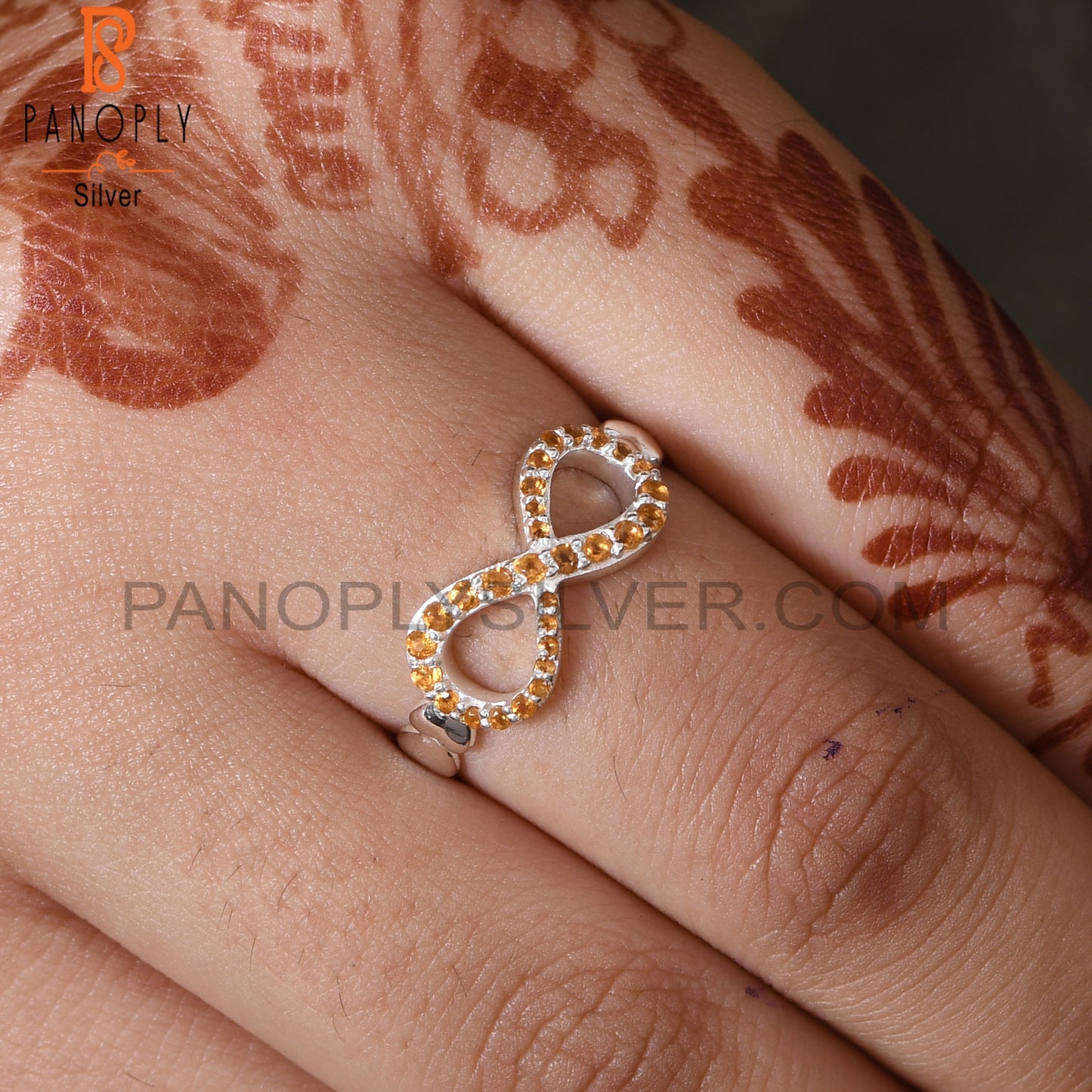 Silver Infinity Ring in 925 Quality Silver Heart Band Rings