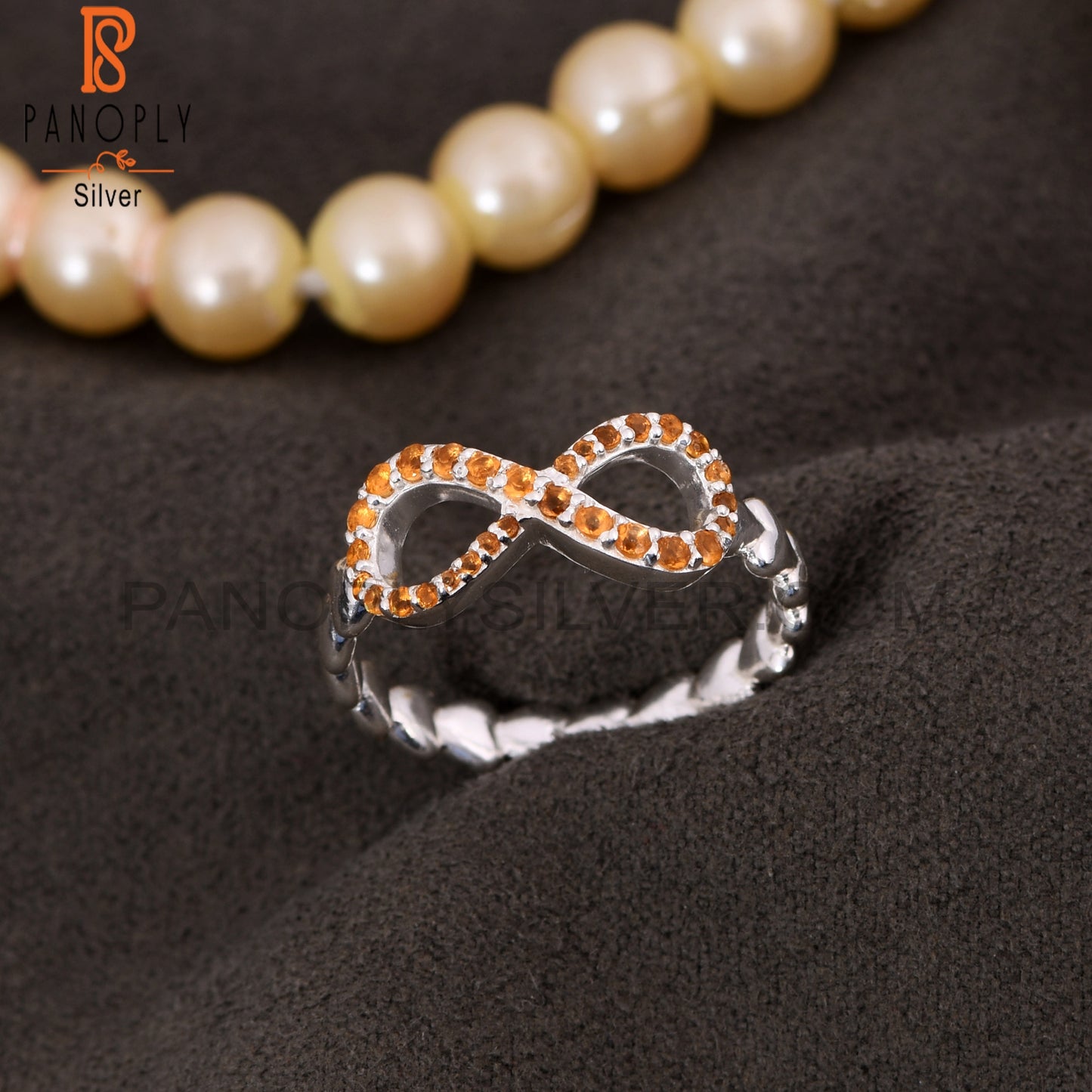 Silver Infinity Ring in 925 Quality Silver Heart Band Rings