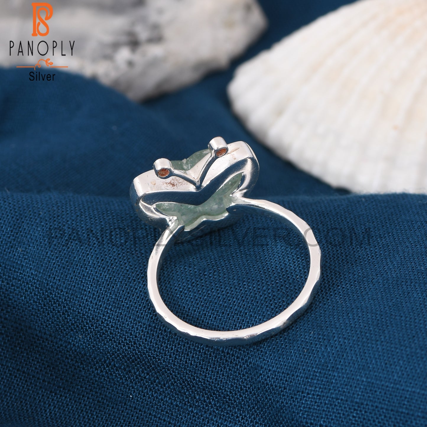 Butterfly Style Gemstone Silver Rings for Girls