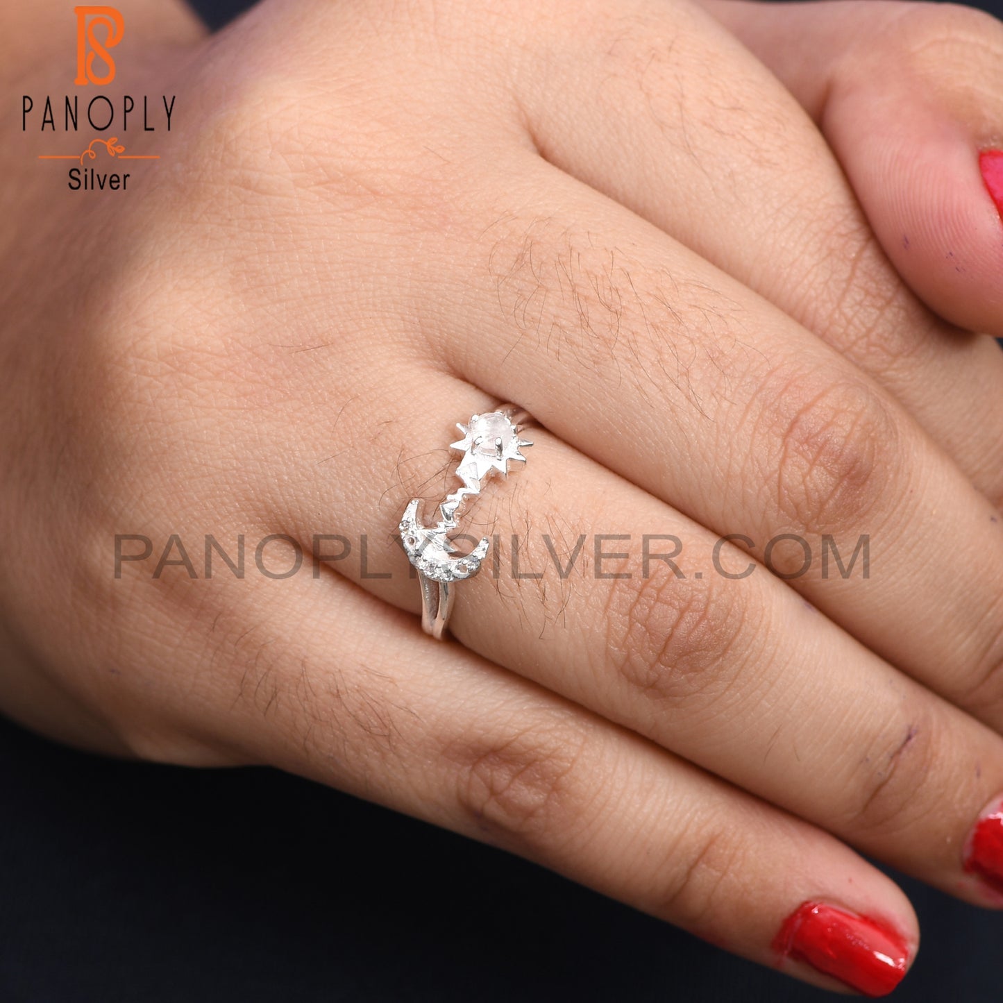 925 Quality Moon Link Heartbeat Rings