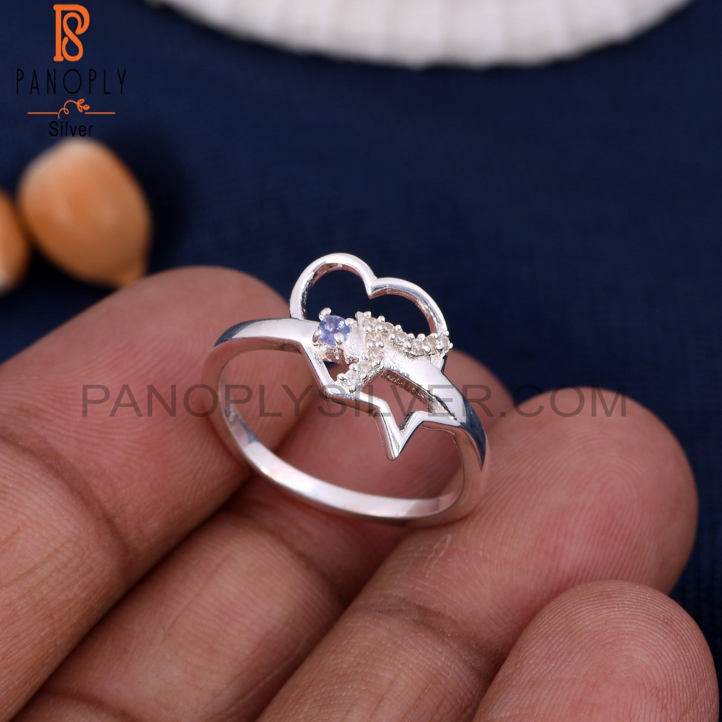 Promise Star And Heart Couple Engagemnet Rings