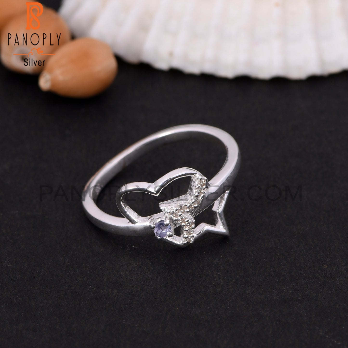 Promise Star And Heart Couple Engagemnet Rings
