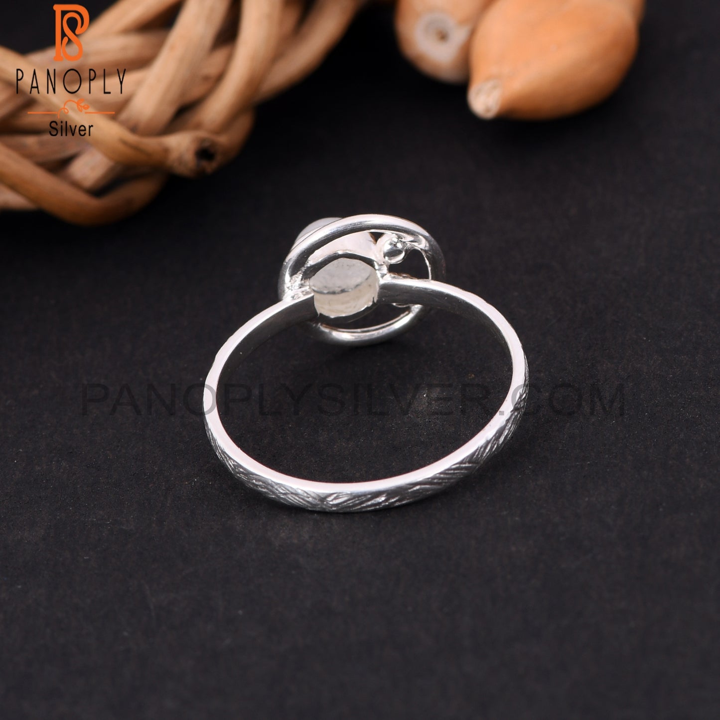 Genuine Rainbow Moonstone Silver Rabbit Rings