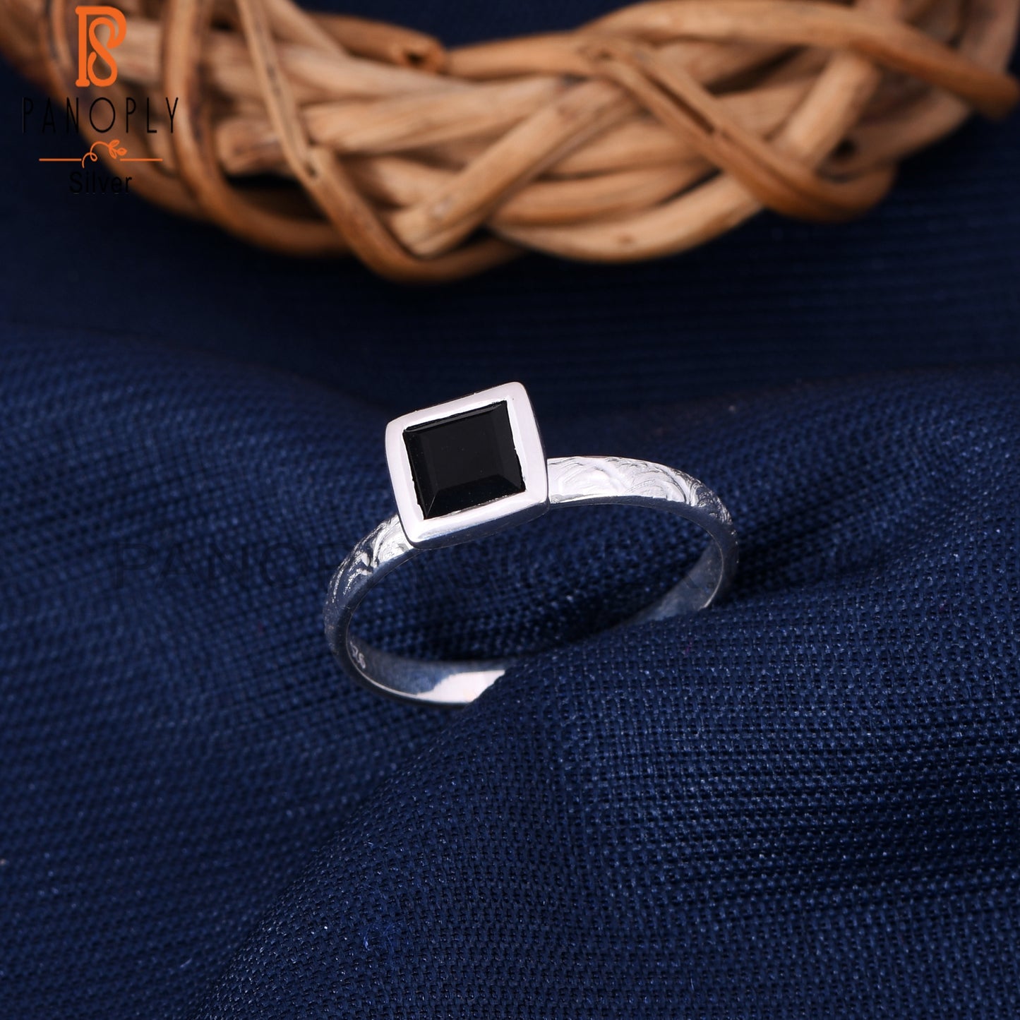 Square Black Onyx  Silver Jewelry for Sister