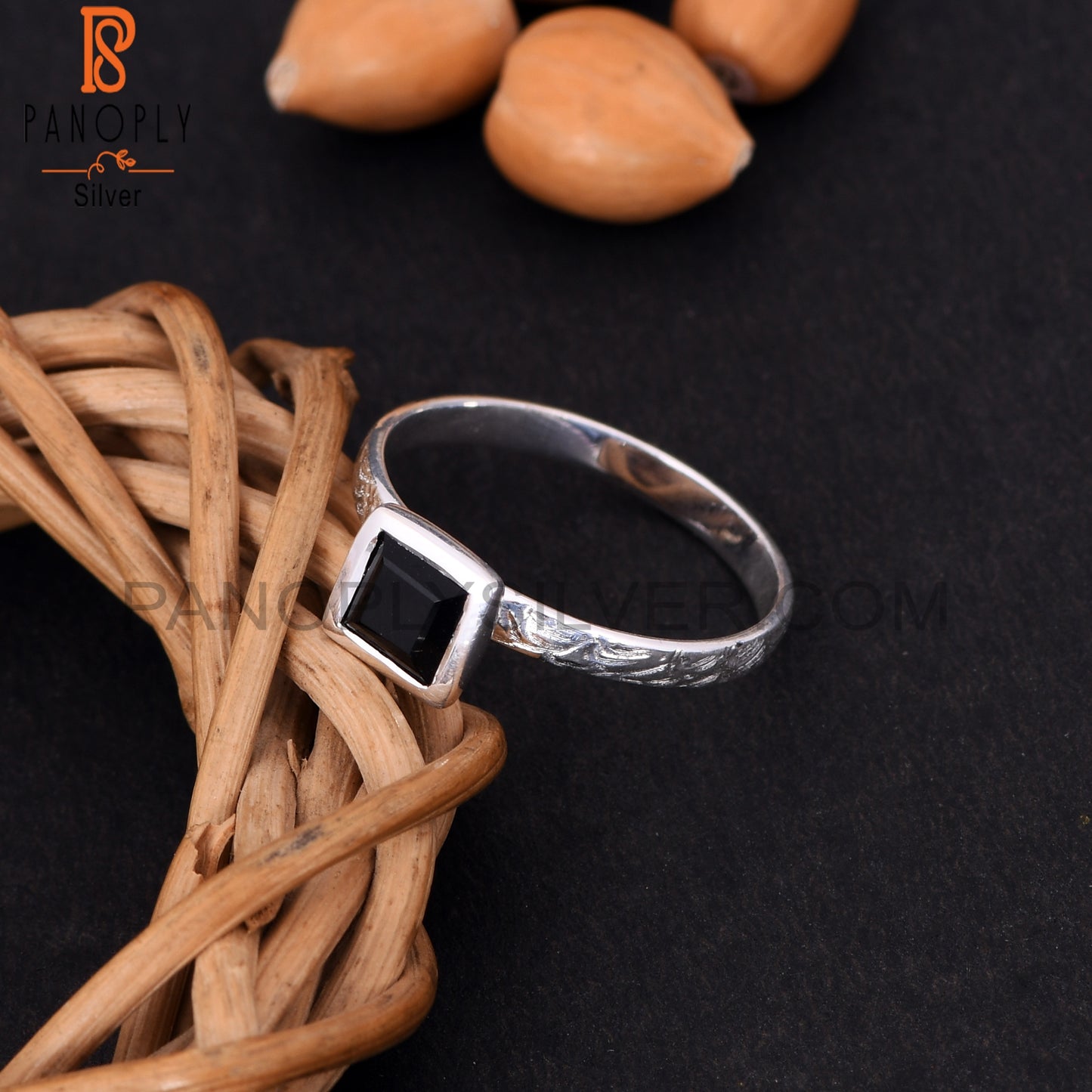 Square Black Onyx  Silver Jewelry for Sister