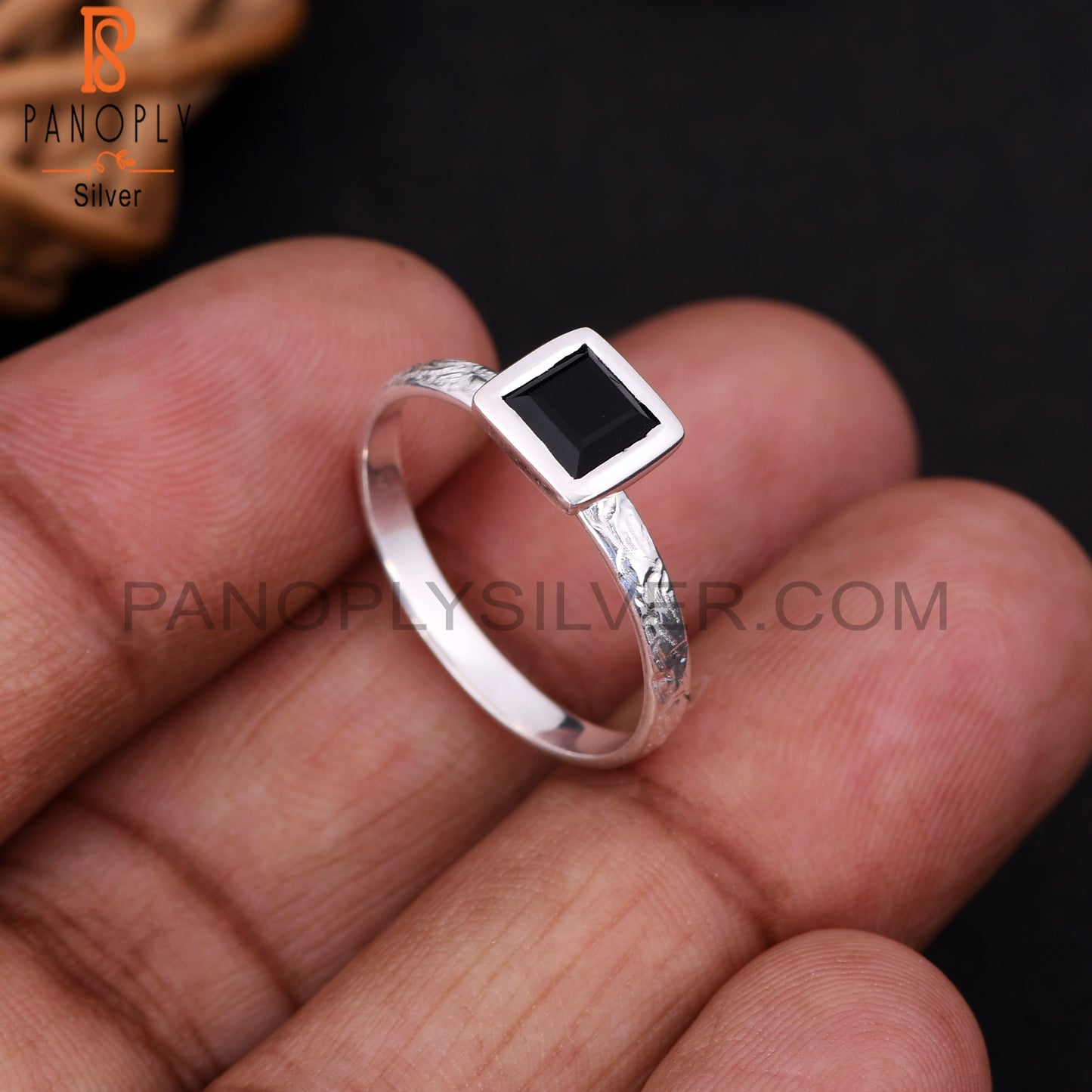 Square Black Onyx  Silver Jewelry for Sister