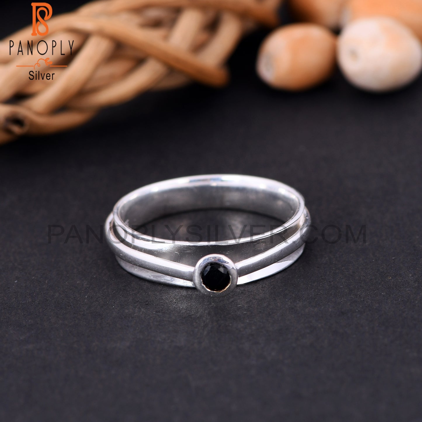 925 Sterling Silver Genuine Black Onyx Rings