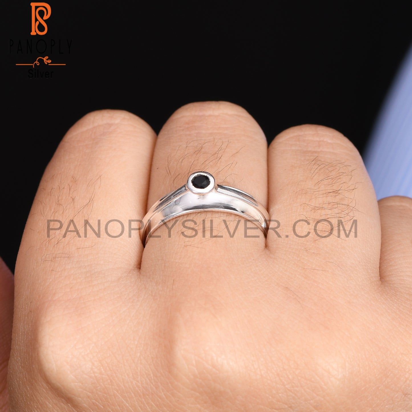 925 Sterling Silver Genuine Black Onyx Rings