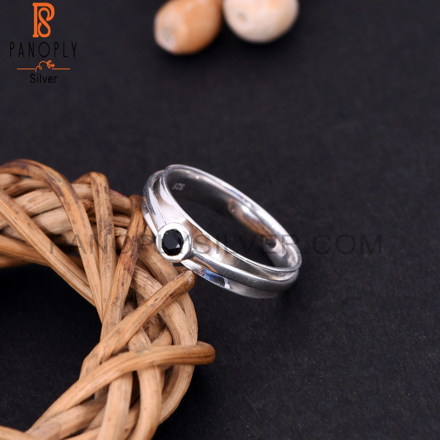 925 Sterling Silver Genuine Black Onyx Rings