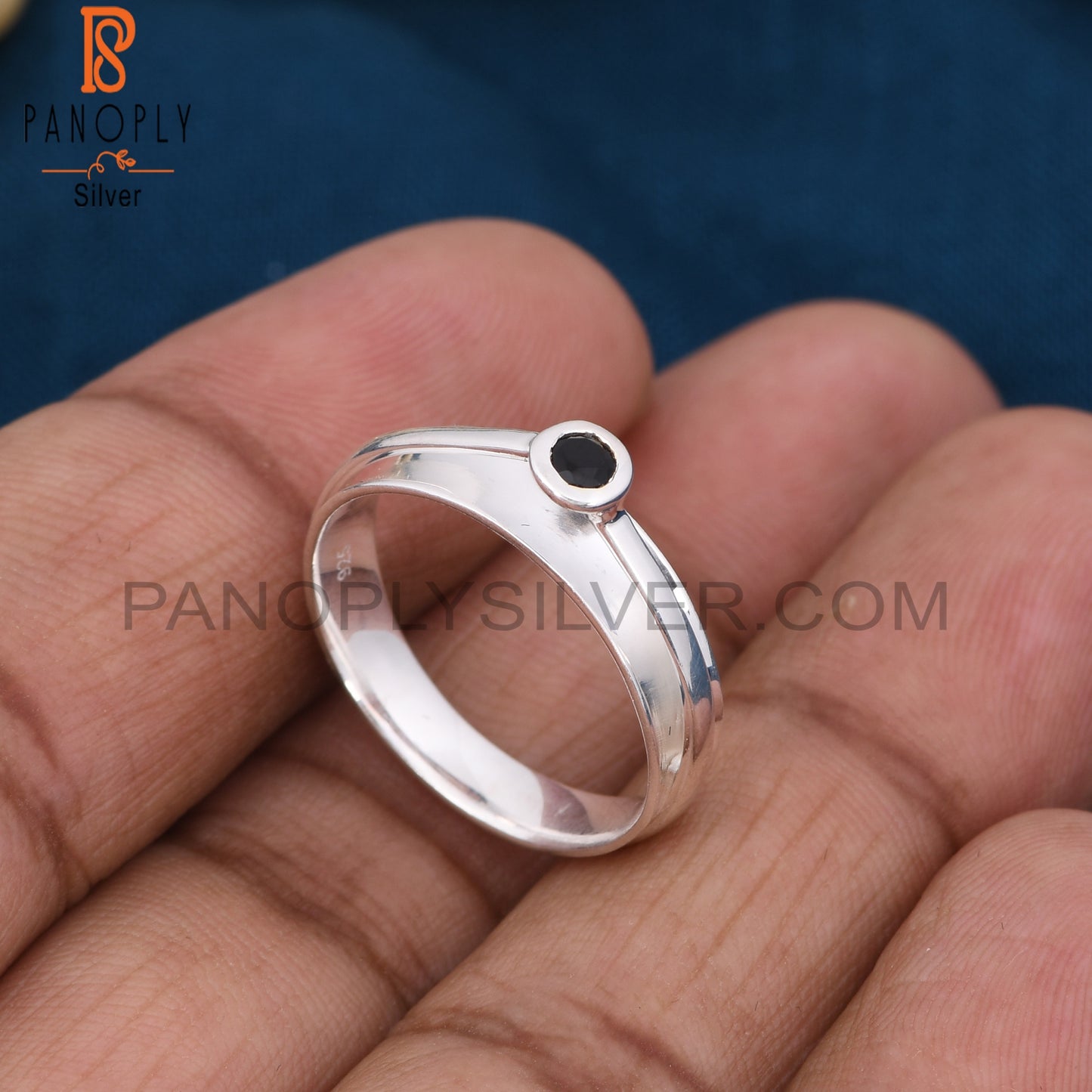 925 Sterling Silver Genuine Black Onyx Rings