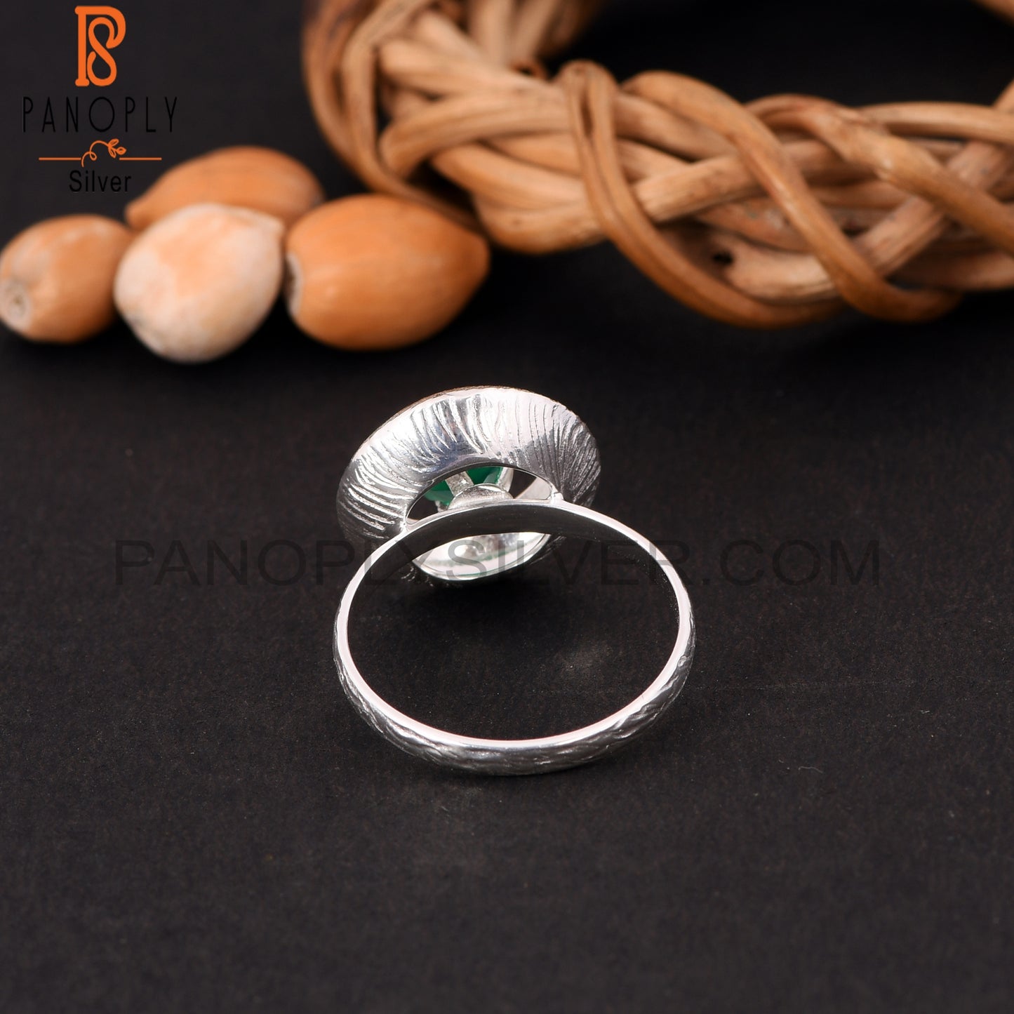 Green Onyx Signet 925 Silver Women's Rings