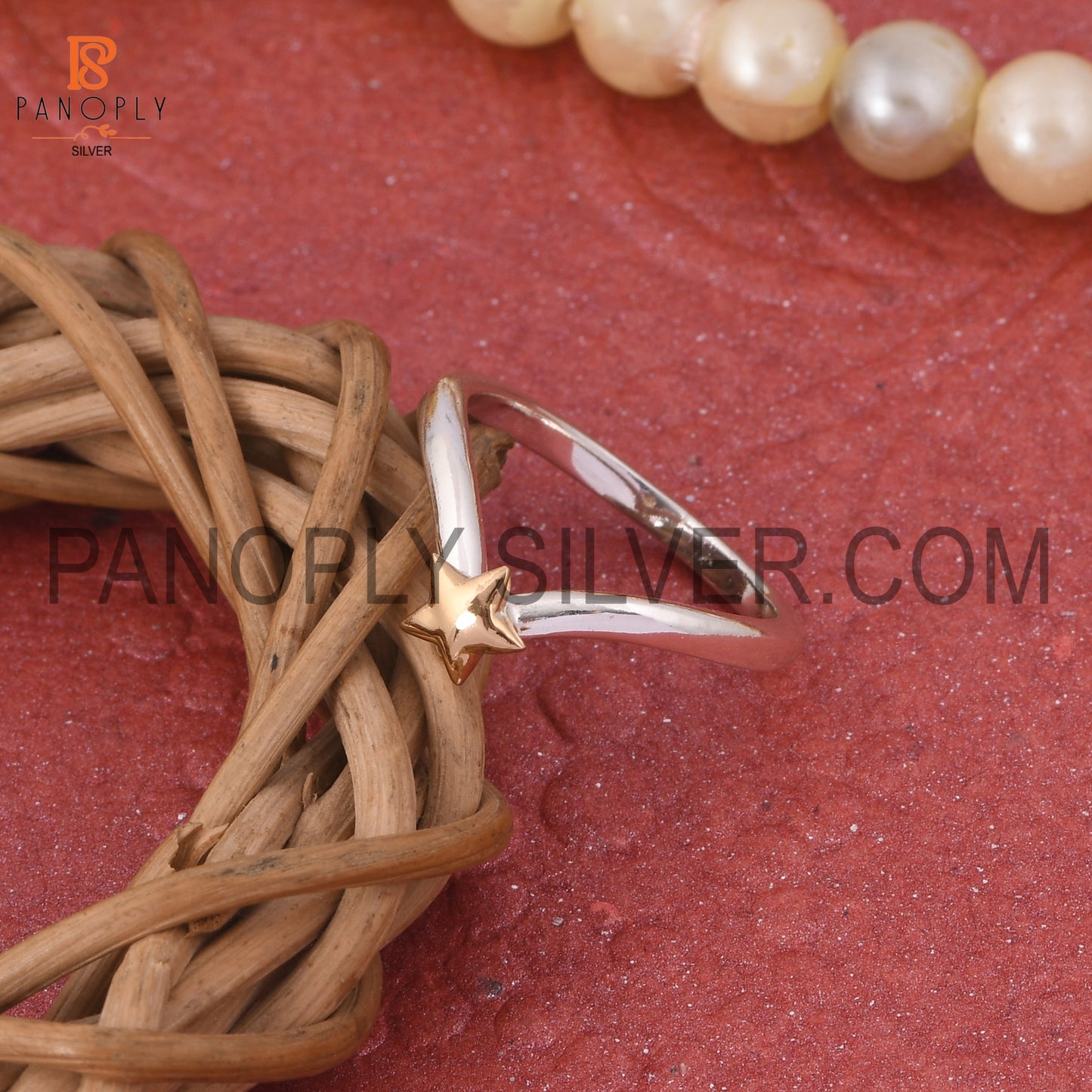 925 Stamp Chevron Star Silver Rings