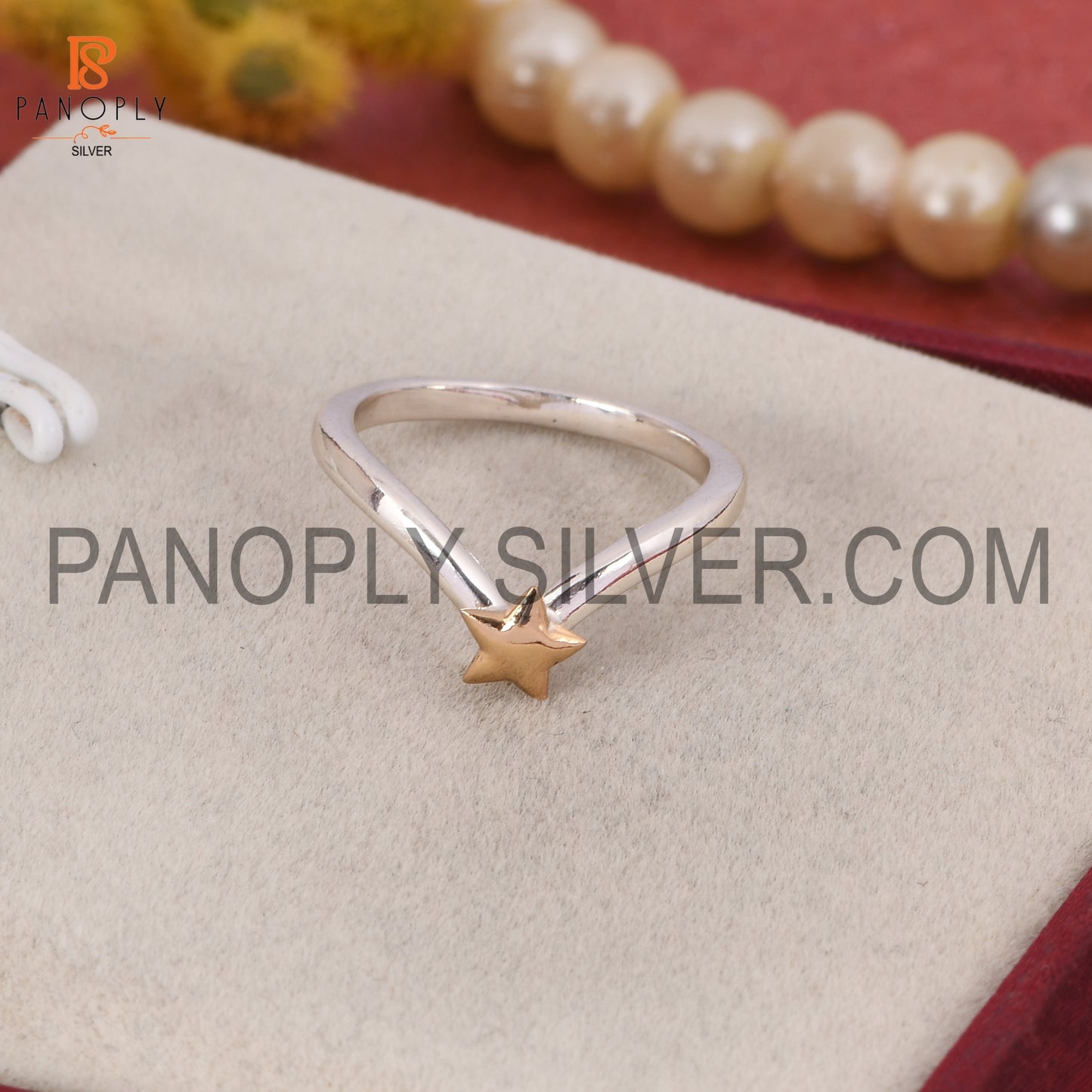 925 Stamp Chevron Star Silver Rings