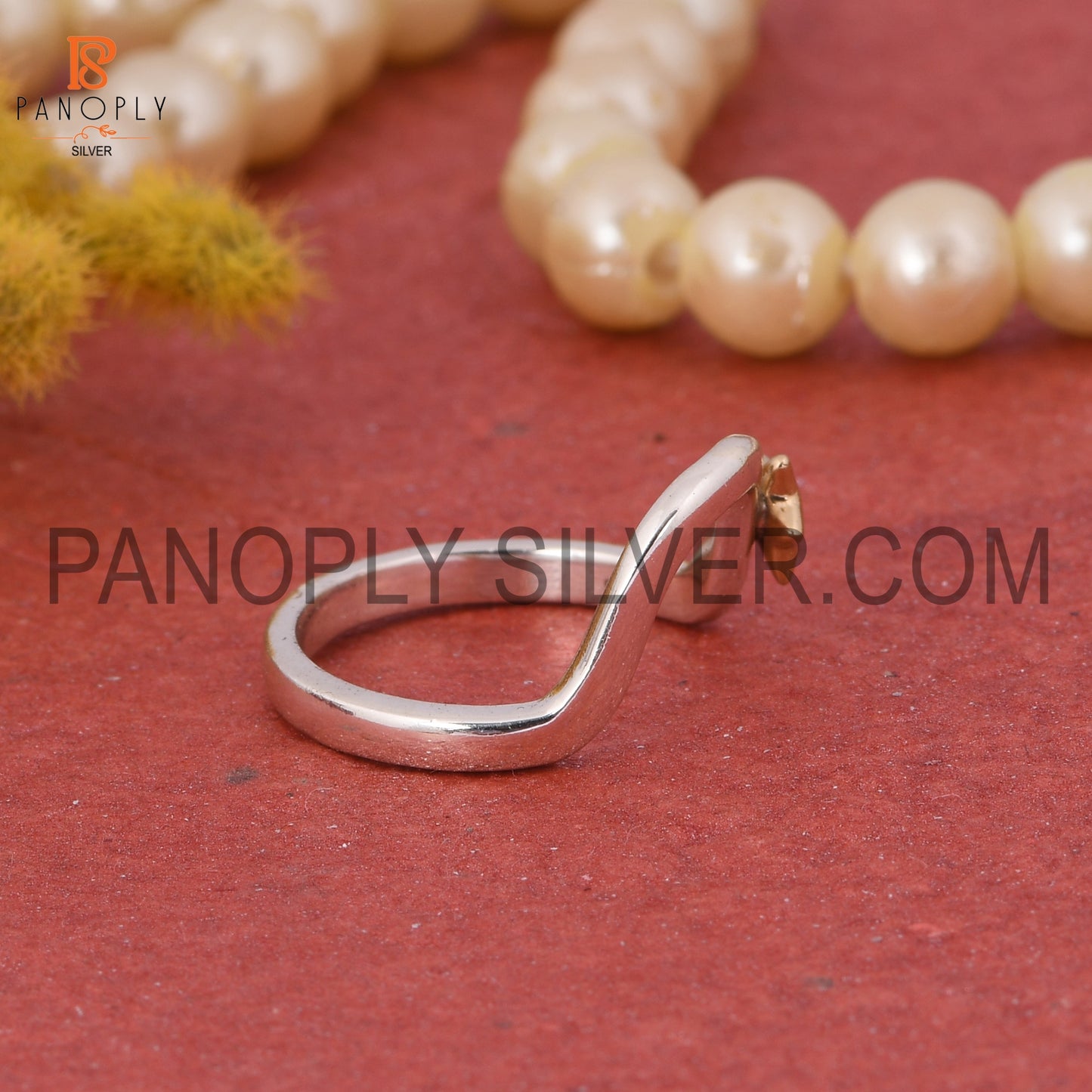 925 Stamp Wave Star Silver Two Tone Rings