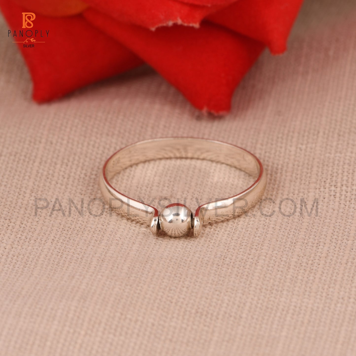 925 Sterling Silver Tiny Ball Dome Band Rings