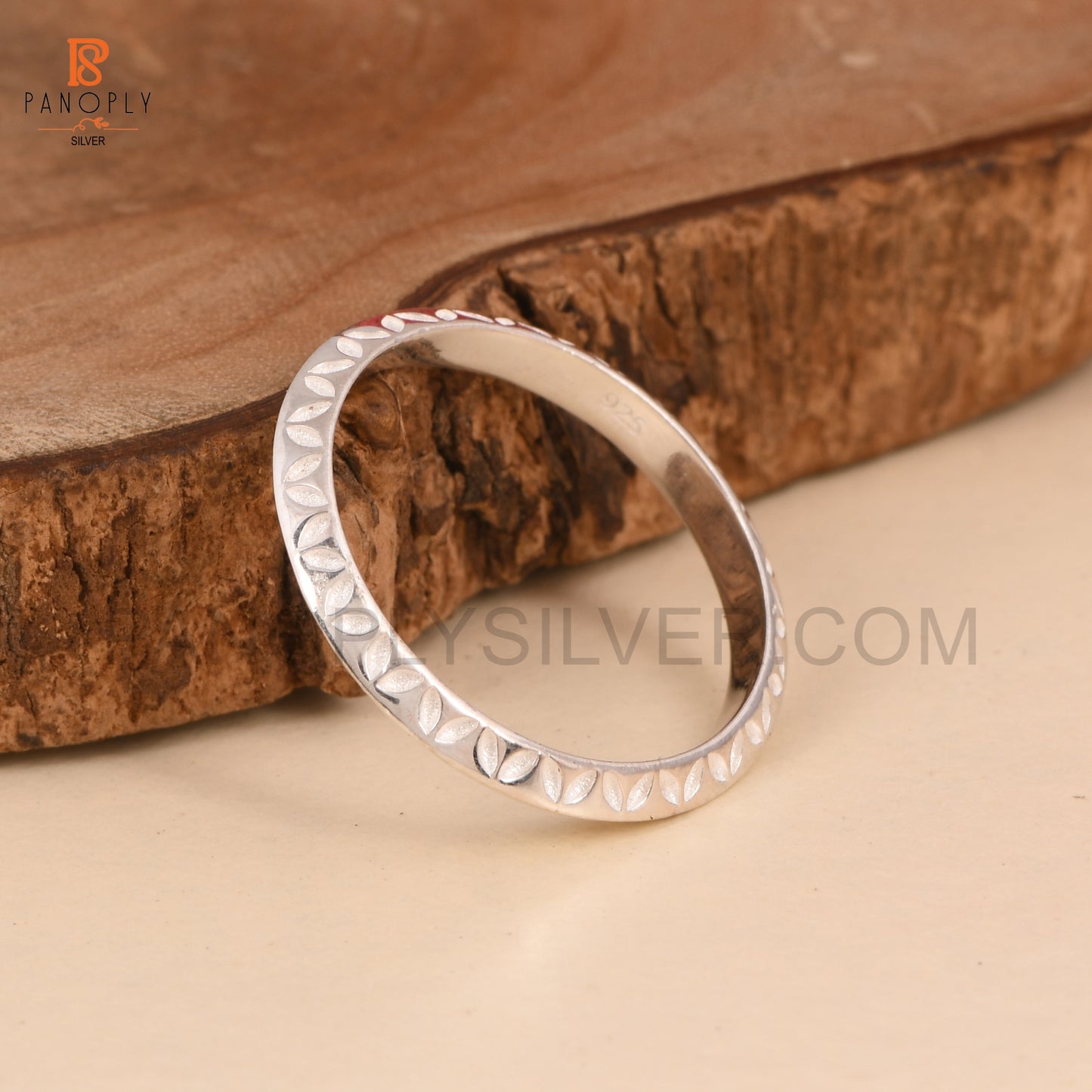 Eternity Leaf Band 925 Silver Ring For Women