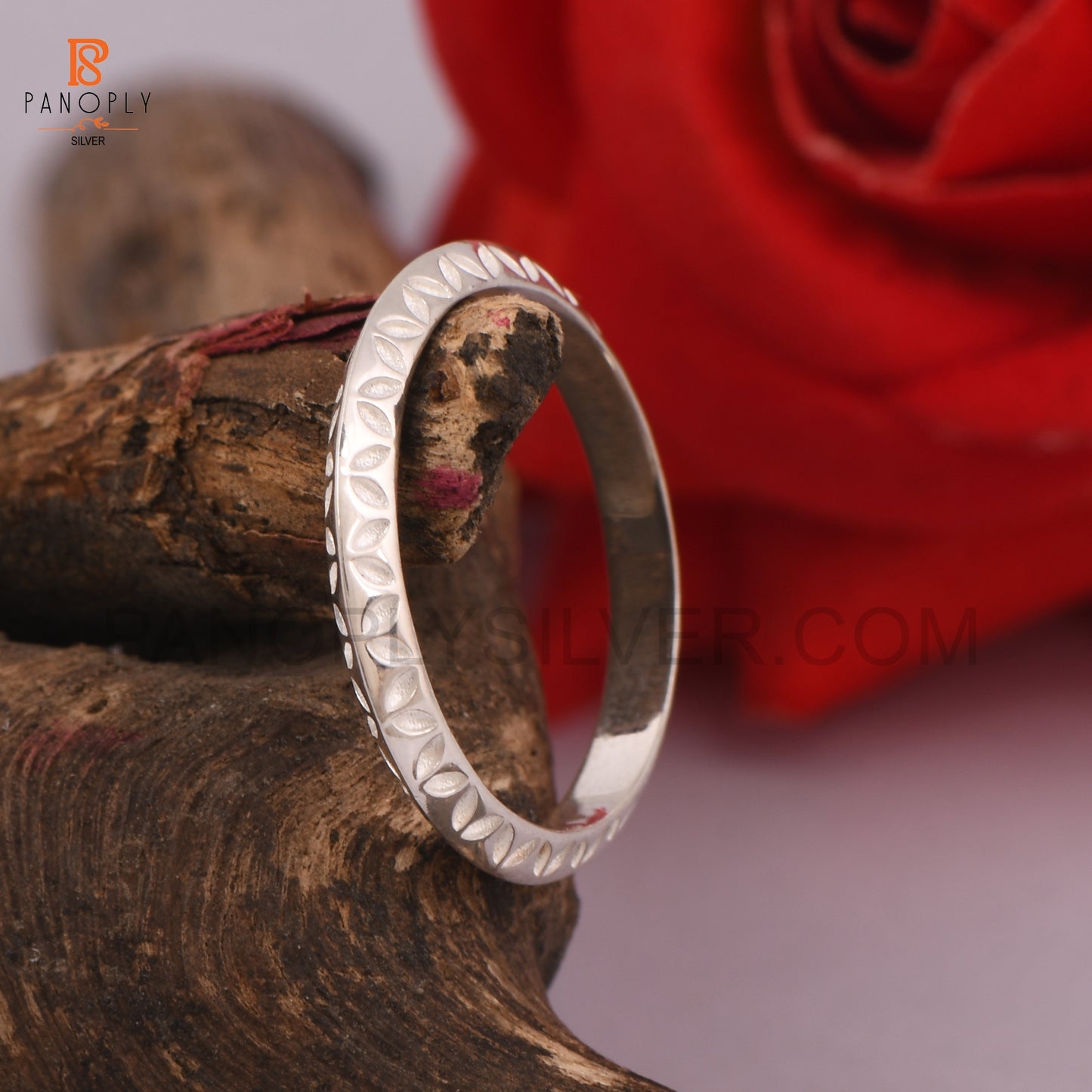 Eternity Leaf Band 925 Silver Ring For Women