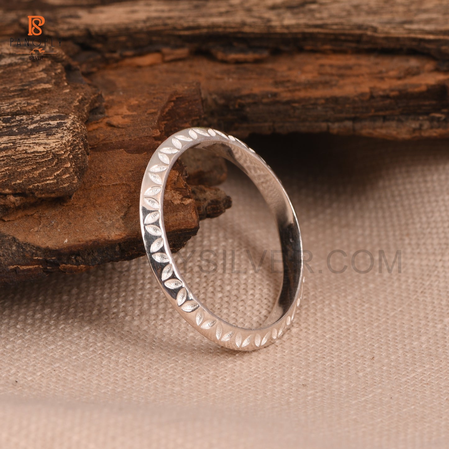 Eternity Leaf Band 925 Silver Ring For Women