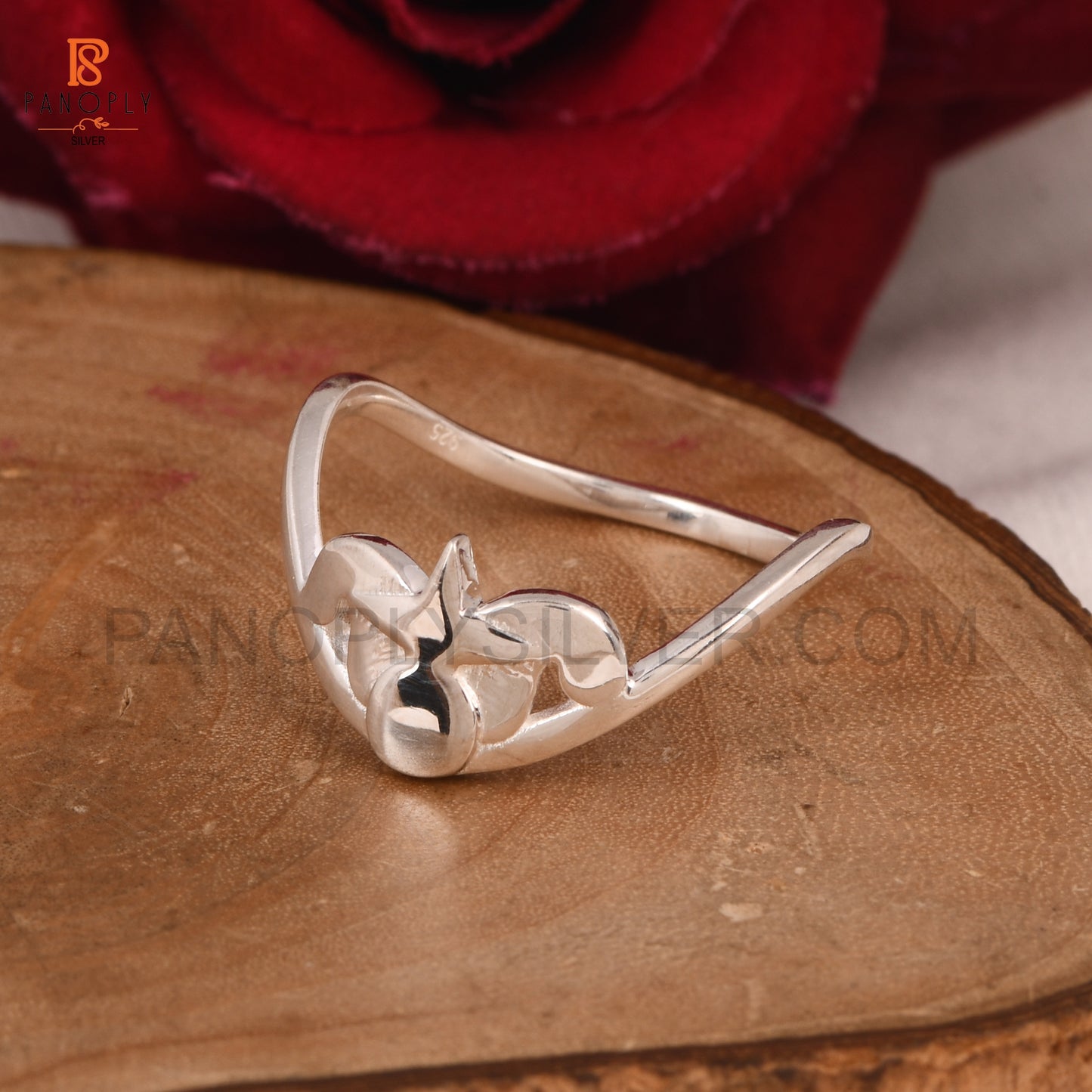 925 Sterling Silver Wave Band Rings Gift For Her