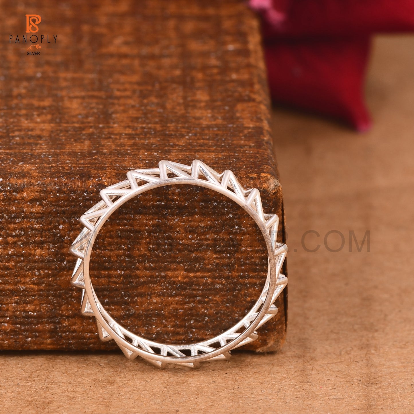 Geometric Triangle Sterling Silver Rings