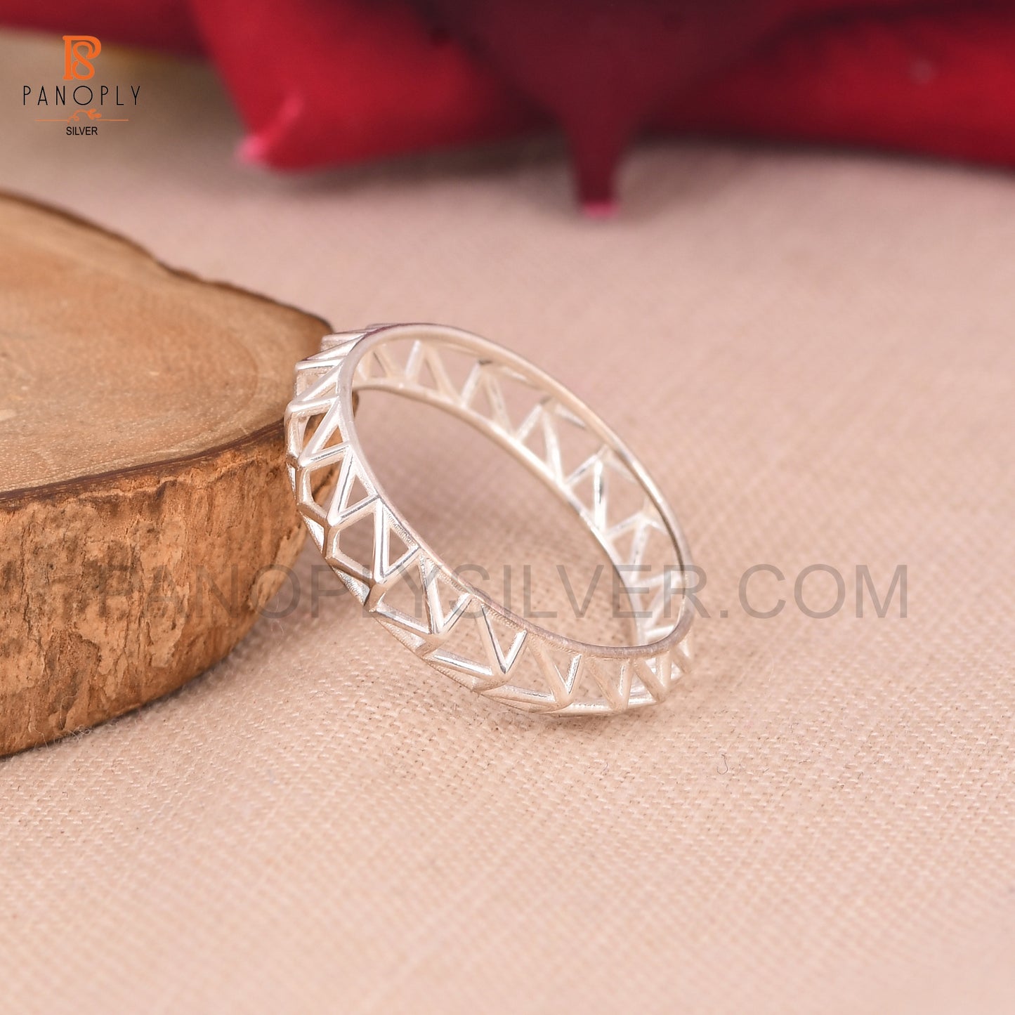 Geometric Triangle Sterling Silver Rings