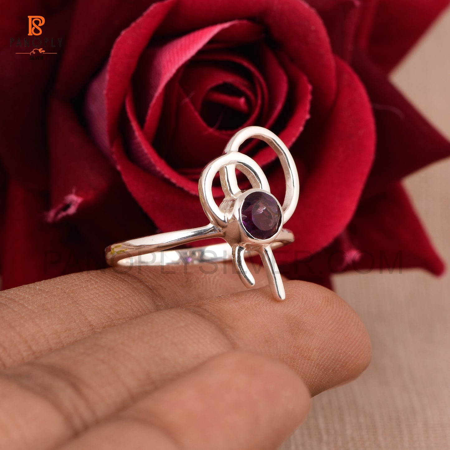 Amethyst Bow 925 Sterling Silver Jewelry For Women