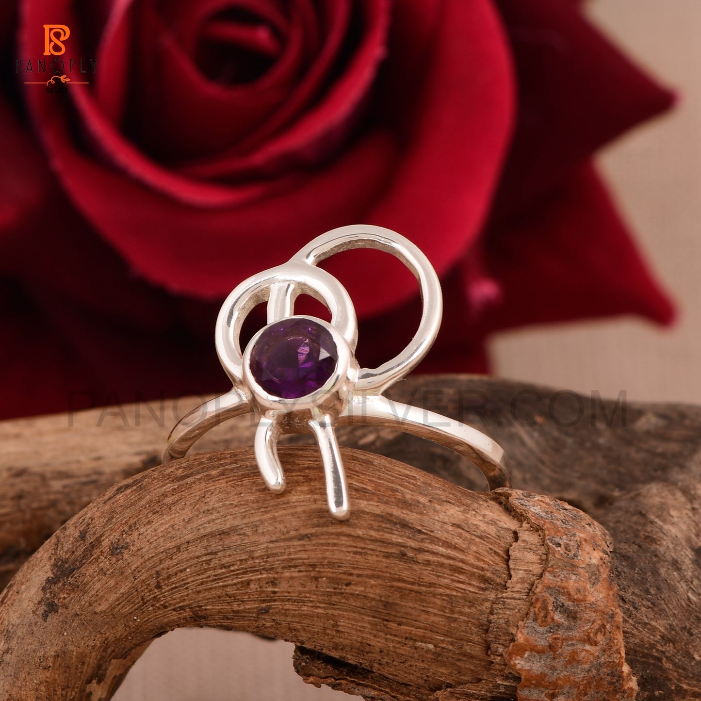 Amethyst Bow 925 Sterling Silver Jewelry For Women