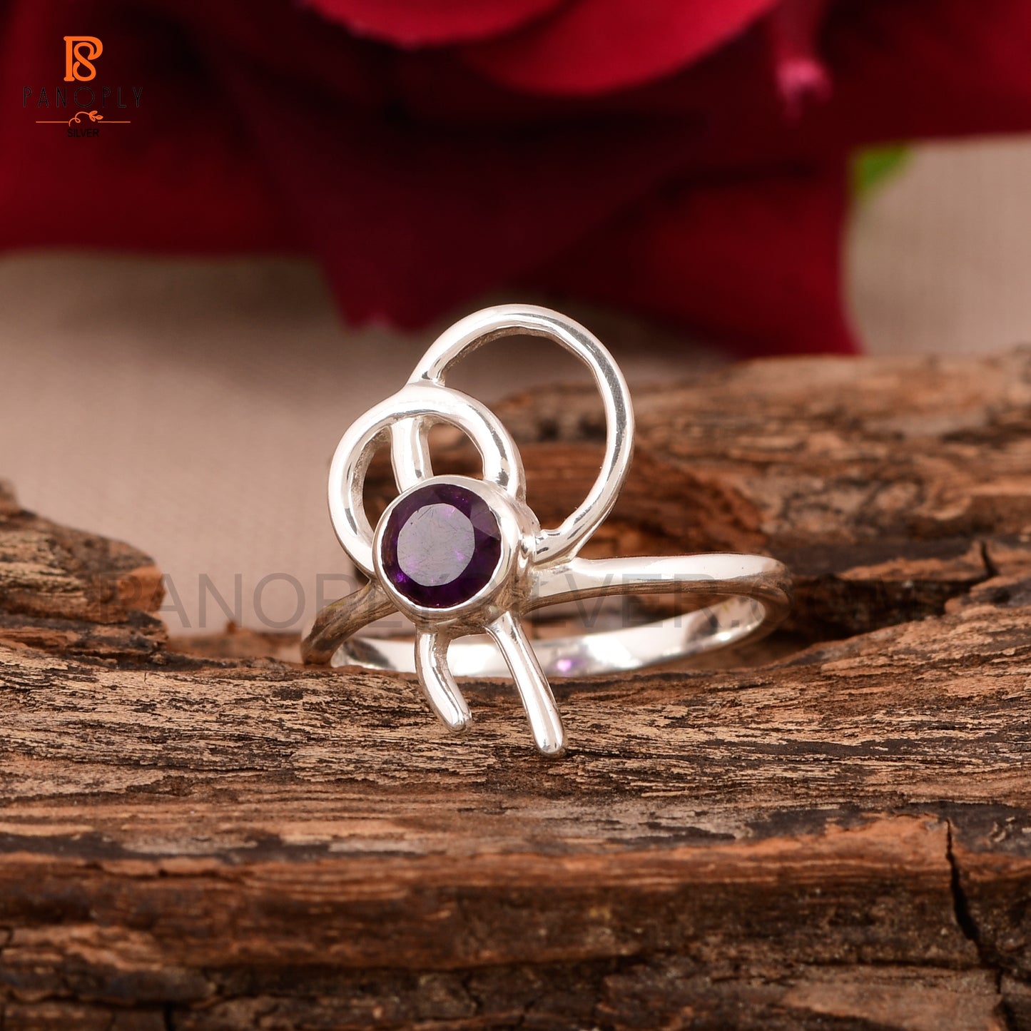 Amethyst Bow 925 Sterling Silver Jewelry For Women