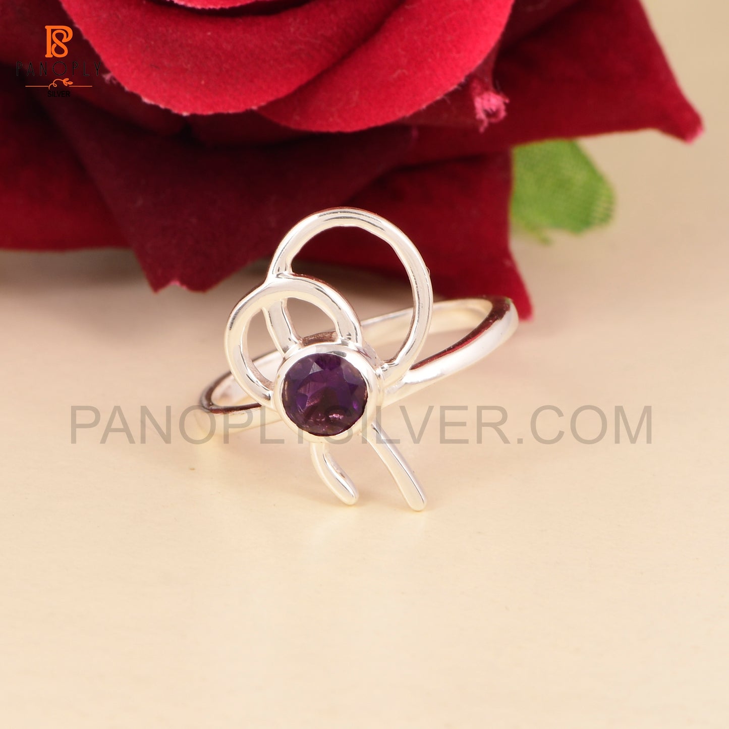 Amethyst Bow 925 Sterling Silver Jewelry For Women