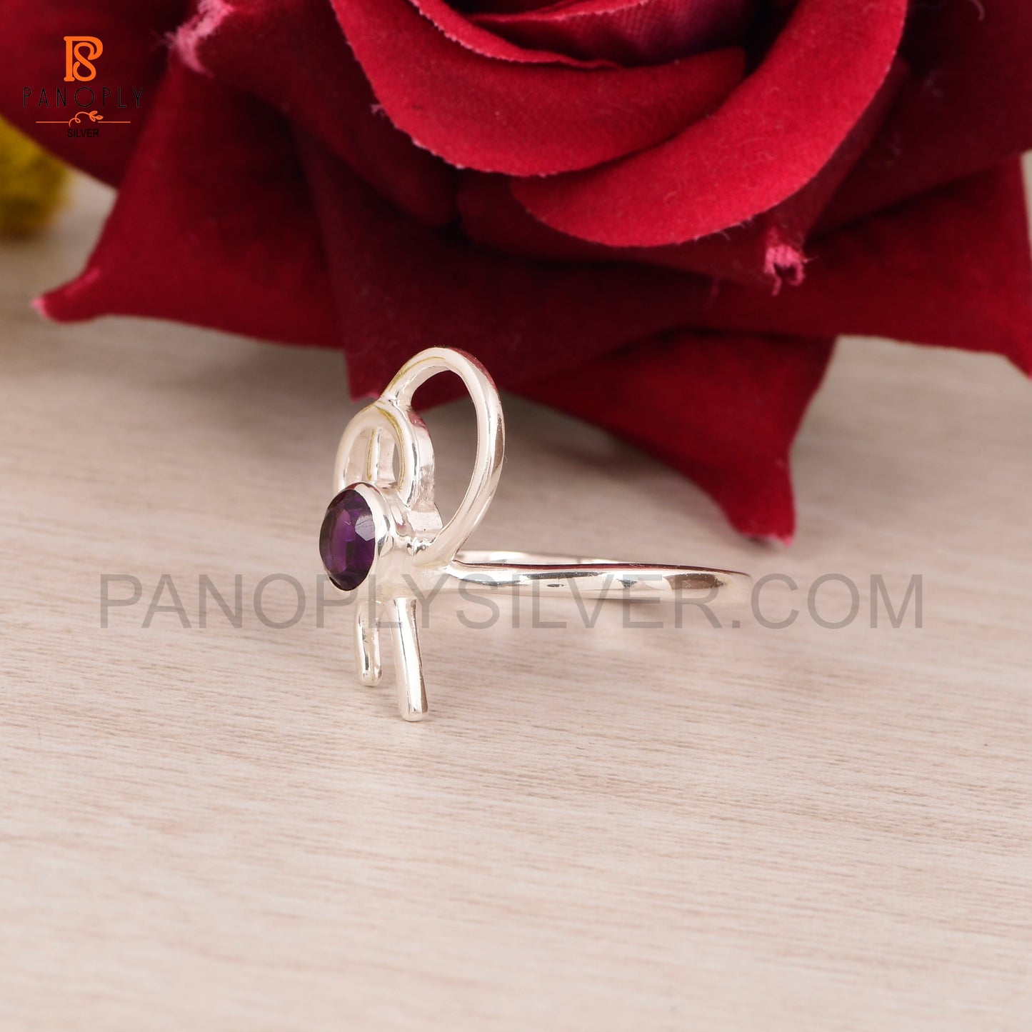 Amethyst Bow 925 Sterling Silver Jewelry For Women