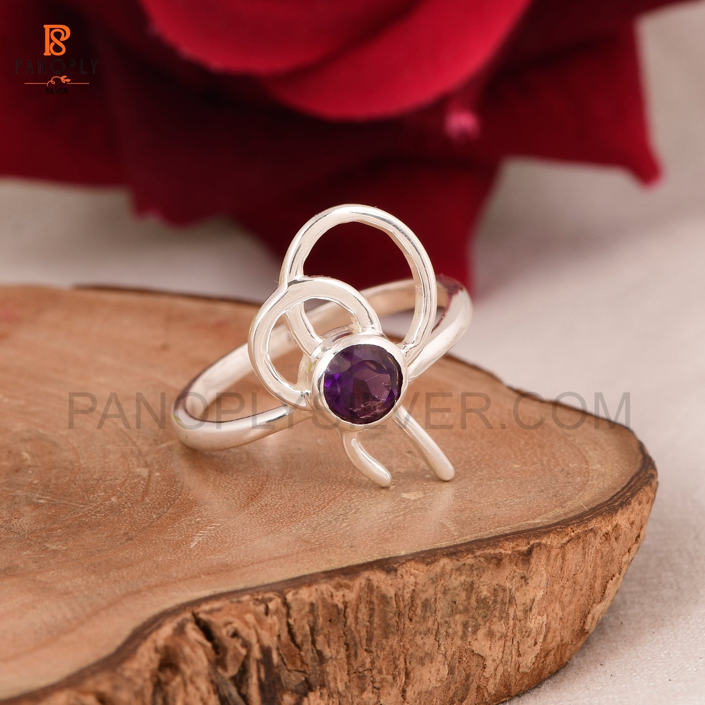 Amethyst Bow 925 Sterling Silver Jewelry For Women