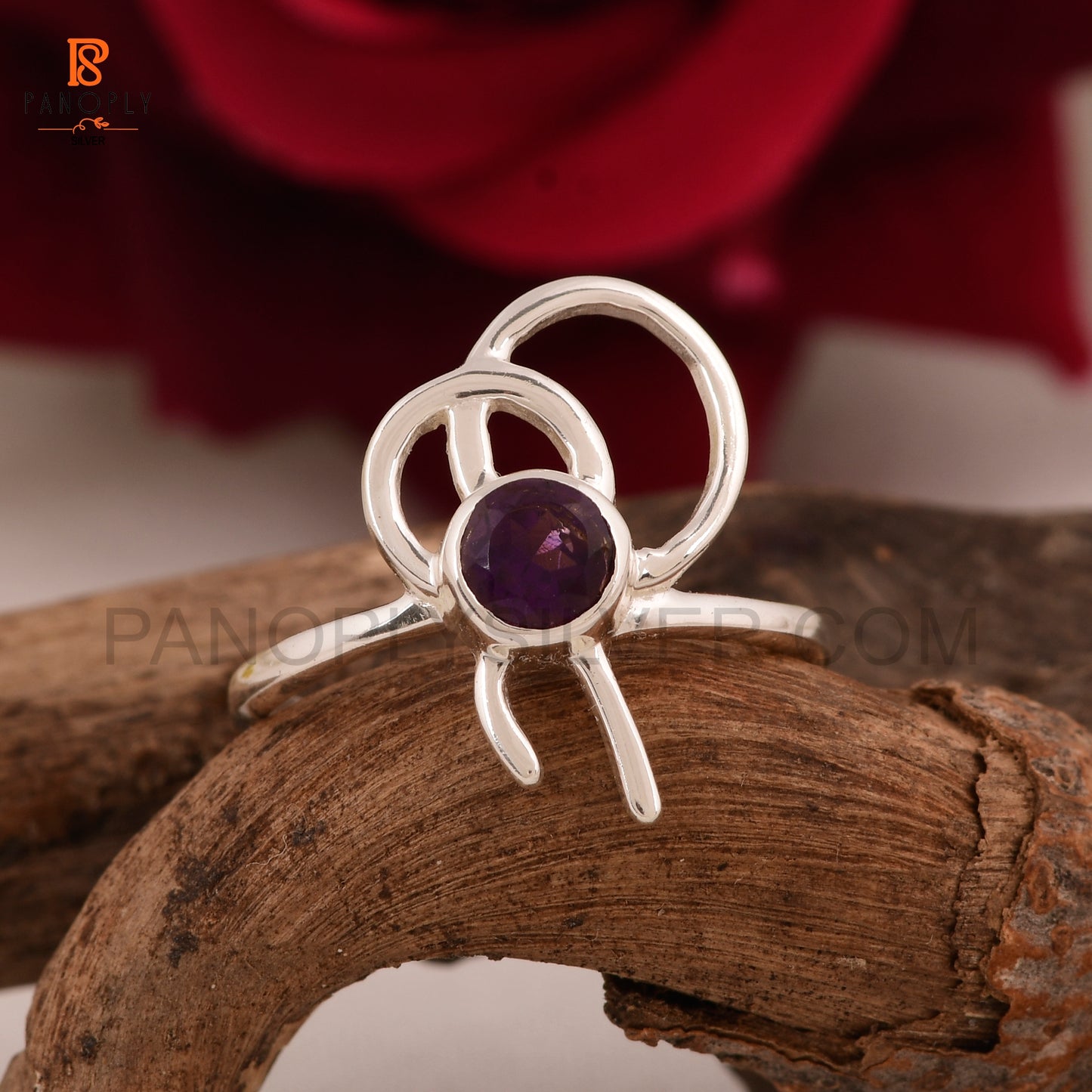Amethyst Bow 925 Sterling Silver Jewelry For Women