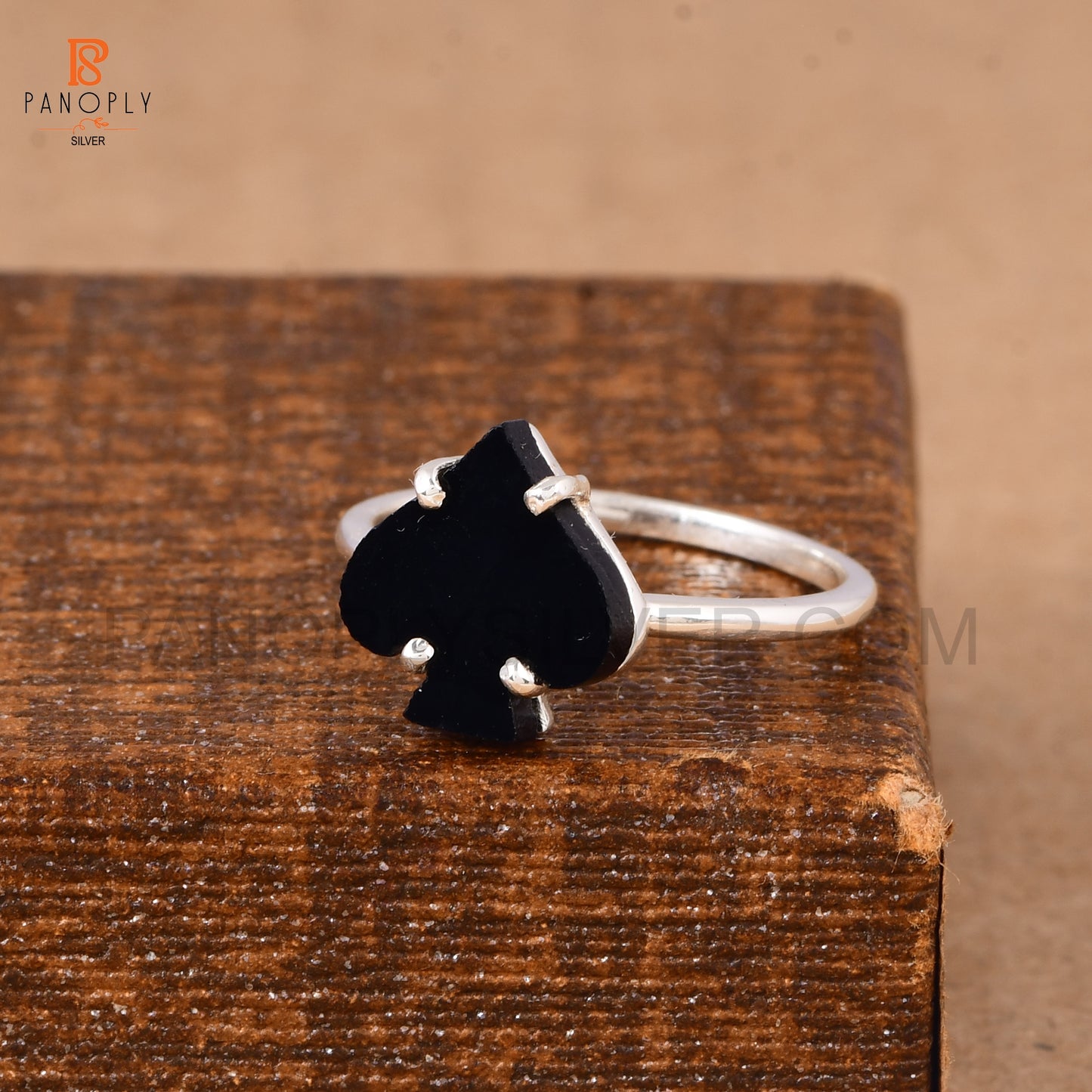 Ace of Spades Ring for Men, Black Ace 925 Silver Poker Jewelry