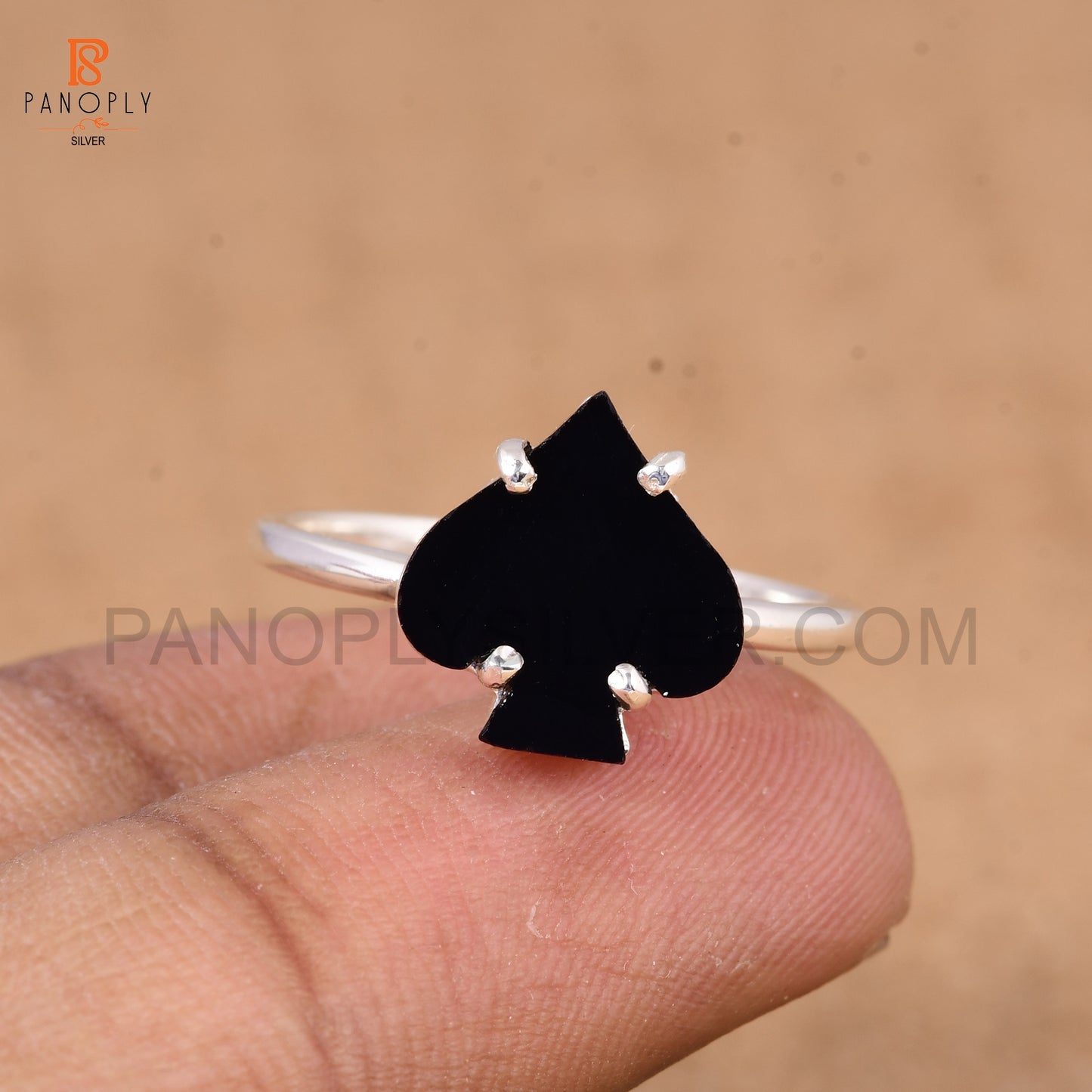 Ace of Spades Ring for Men, Black Ace 925 Silver Poker Jewelry
