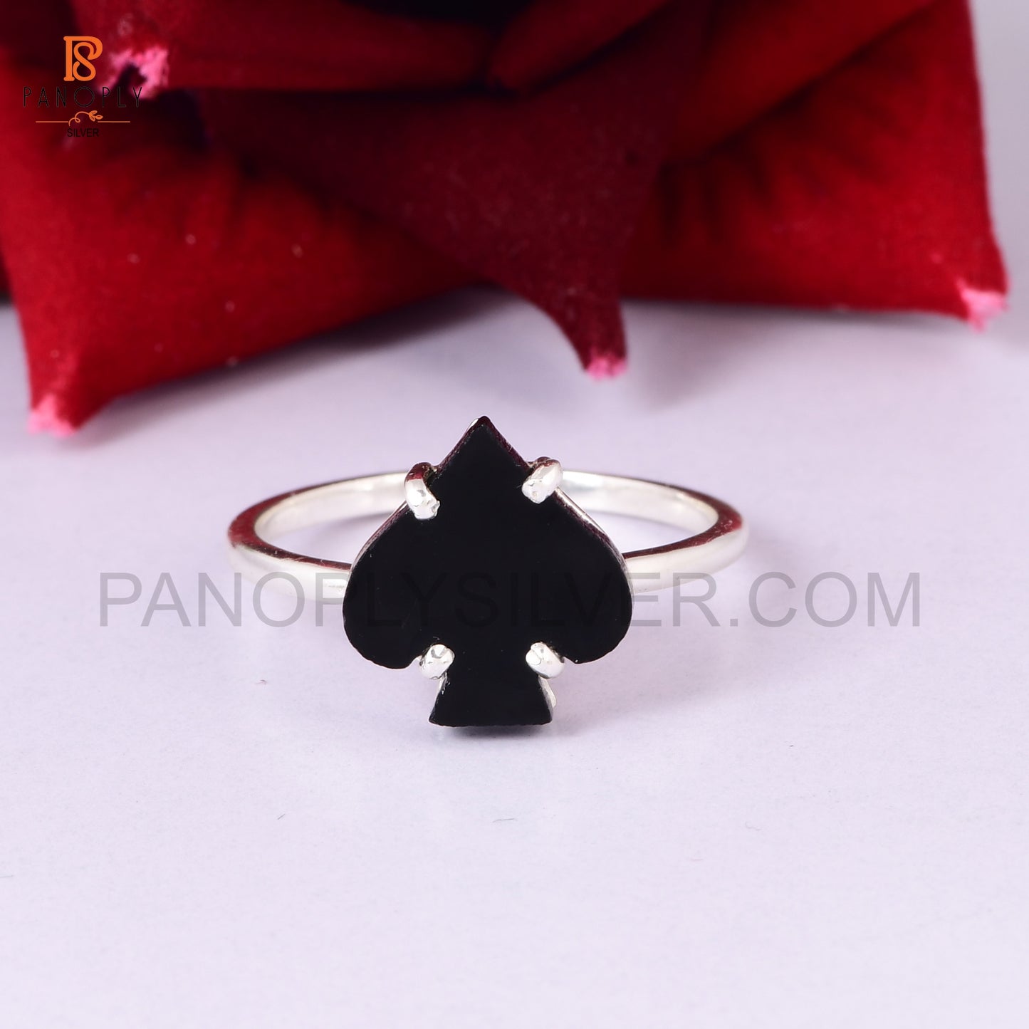 Ace of Spades Ring for Men, Black Ace 925 Silver Poker Jewelry