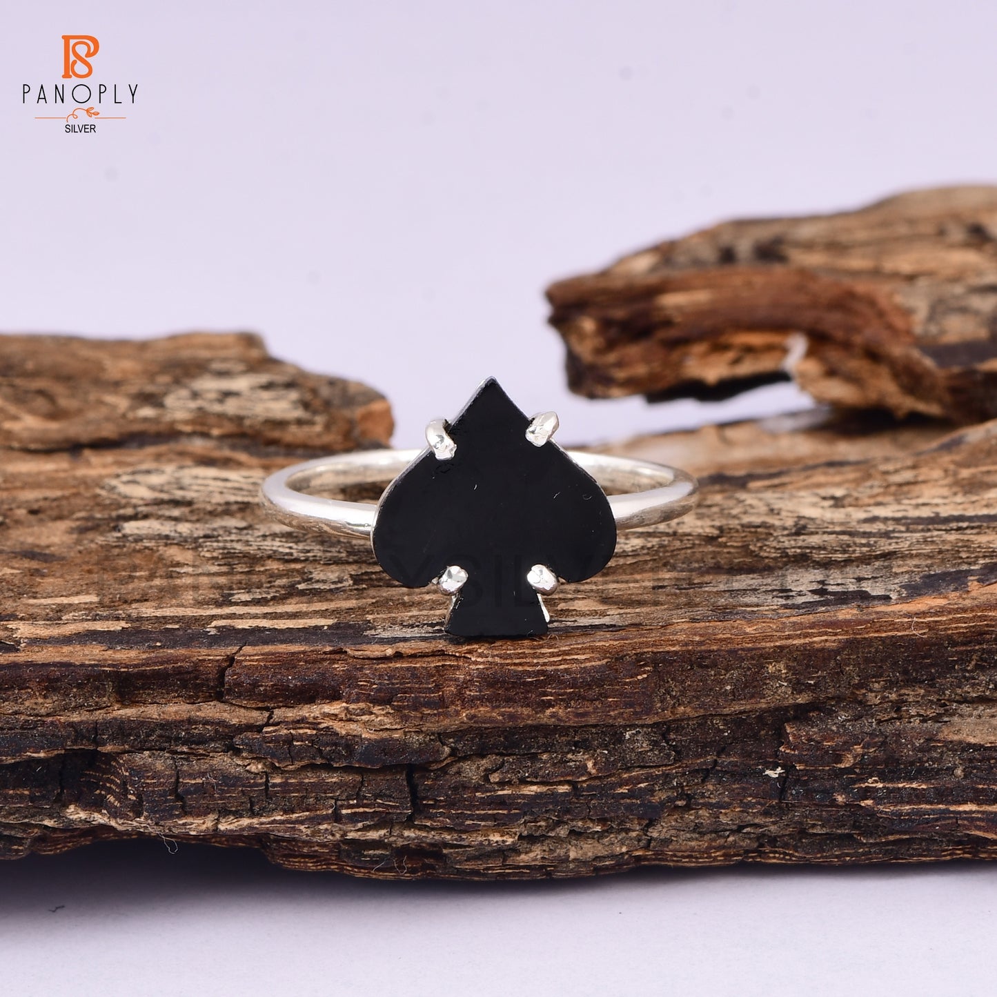 Ace of Spades Ring for Men, Black Ace 925 Silver Poker Jewelry